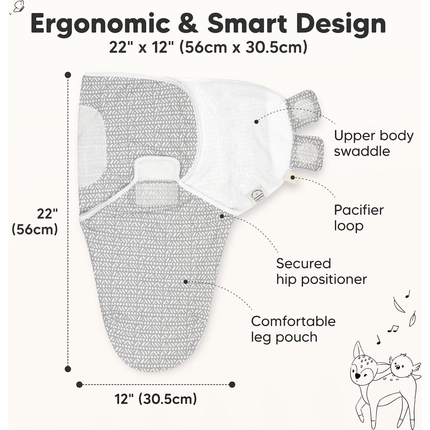 KeaBabies Saco de Sueño Orgánico 3-Pack para Bebés 0-3 Meses