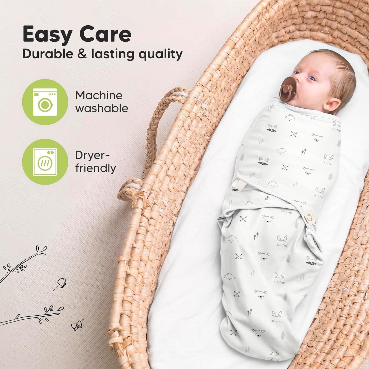 KeaBabies Saco de Sueño Orgánico 3-Pack para Bebés 0-3 Meses