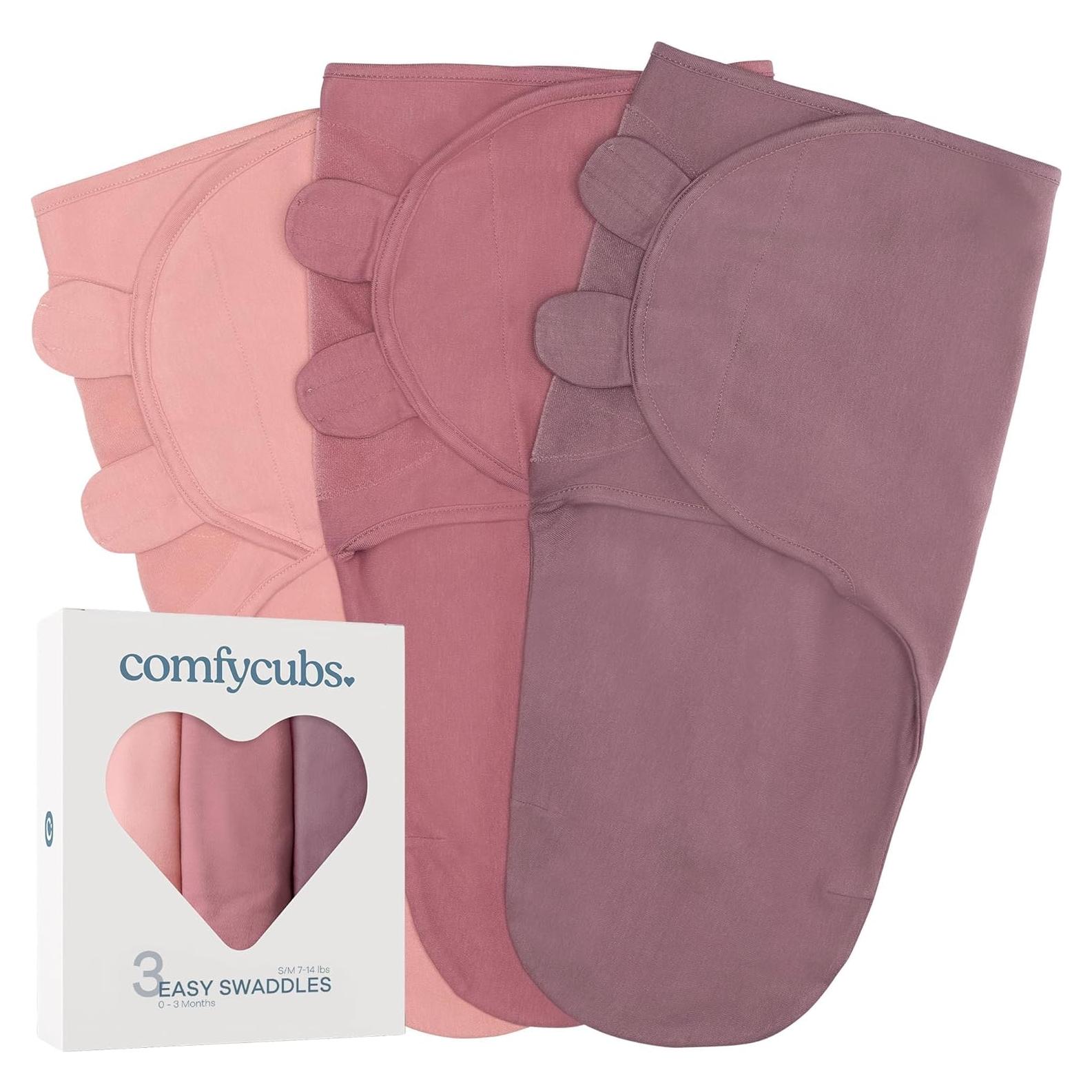 Manta de Envoltura Comfy Cubs 3 Piezas 100% Algodón Bebés 0-3 Meses