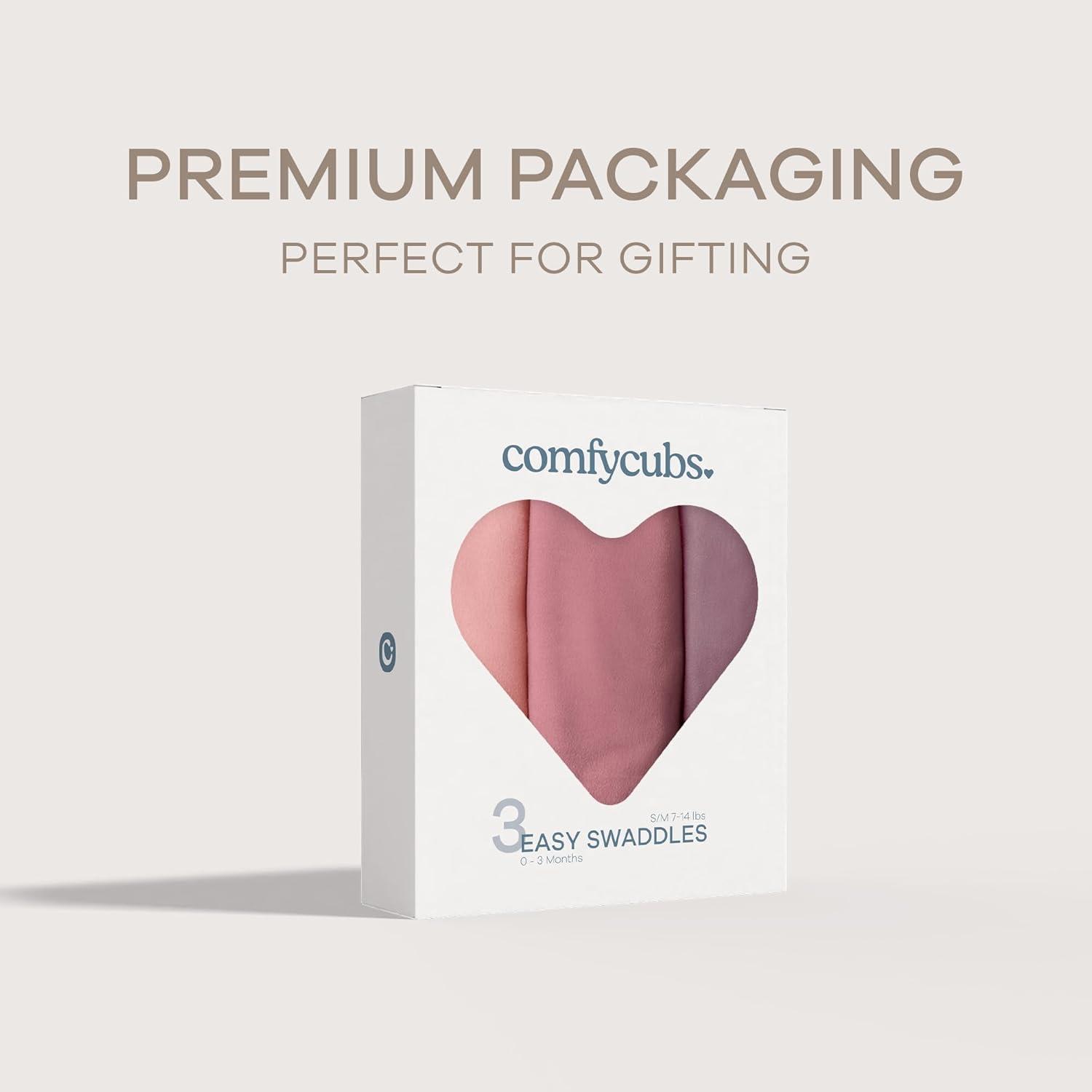 Manta de Envoltura Comfy Cubs 3 Piezas 100% Algodón Bebés 0-3 Meses