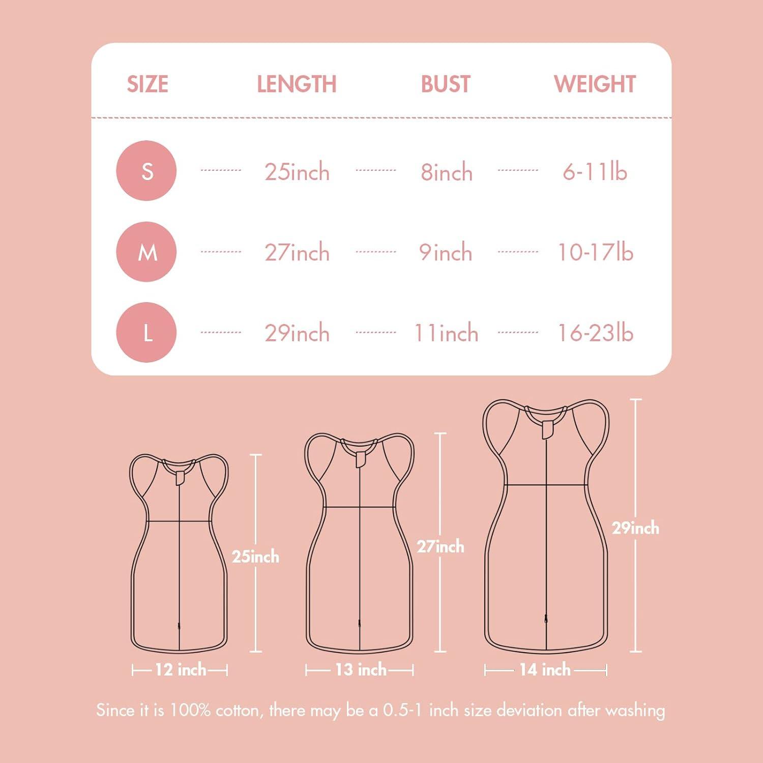 Sacos de Sueño Transicionales Anyedde 0-3 Meses - 2 Piezas