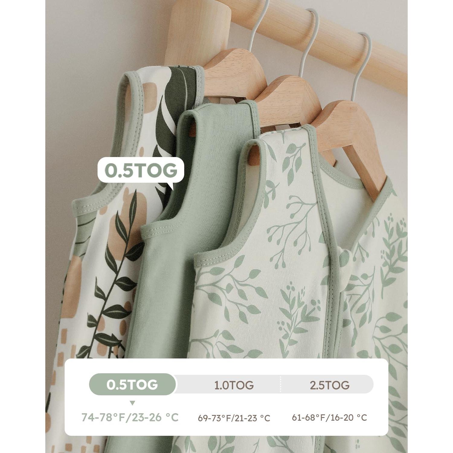 Saco de Sueño para Bebés Yoofoss 6-12 Meses 100% Algodón Orgánico