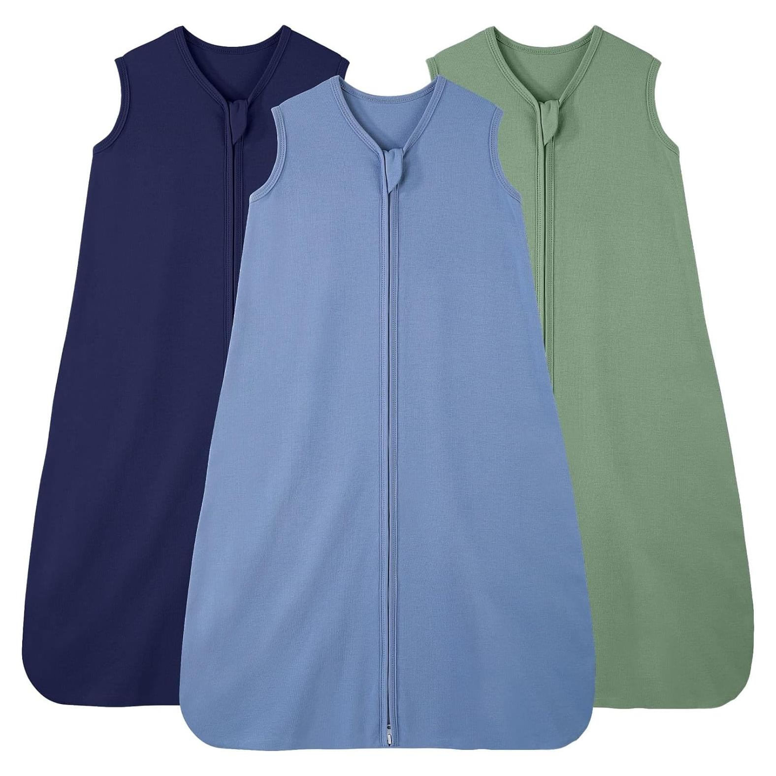 Saco de Sueño para Bebés 6-12 Meses 100% Algodón - Paquete de 3