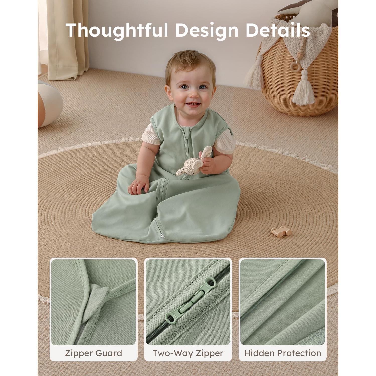 Saco de Sueño para Bebés Yoofoss 0-6 Meses 100% Algodón Orgánico