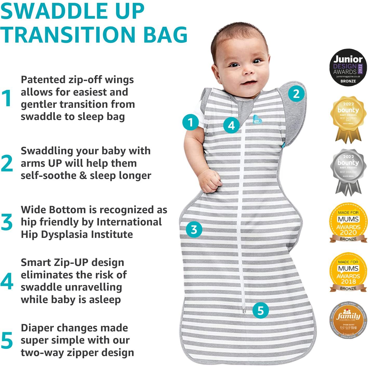 Swaddle UP Amor para Soñar Transición Medio 5.9-8.6 kg Gris