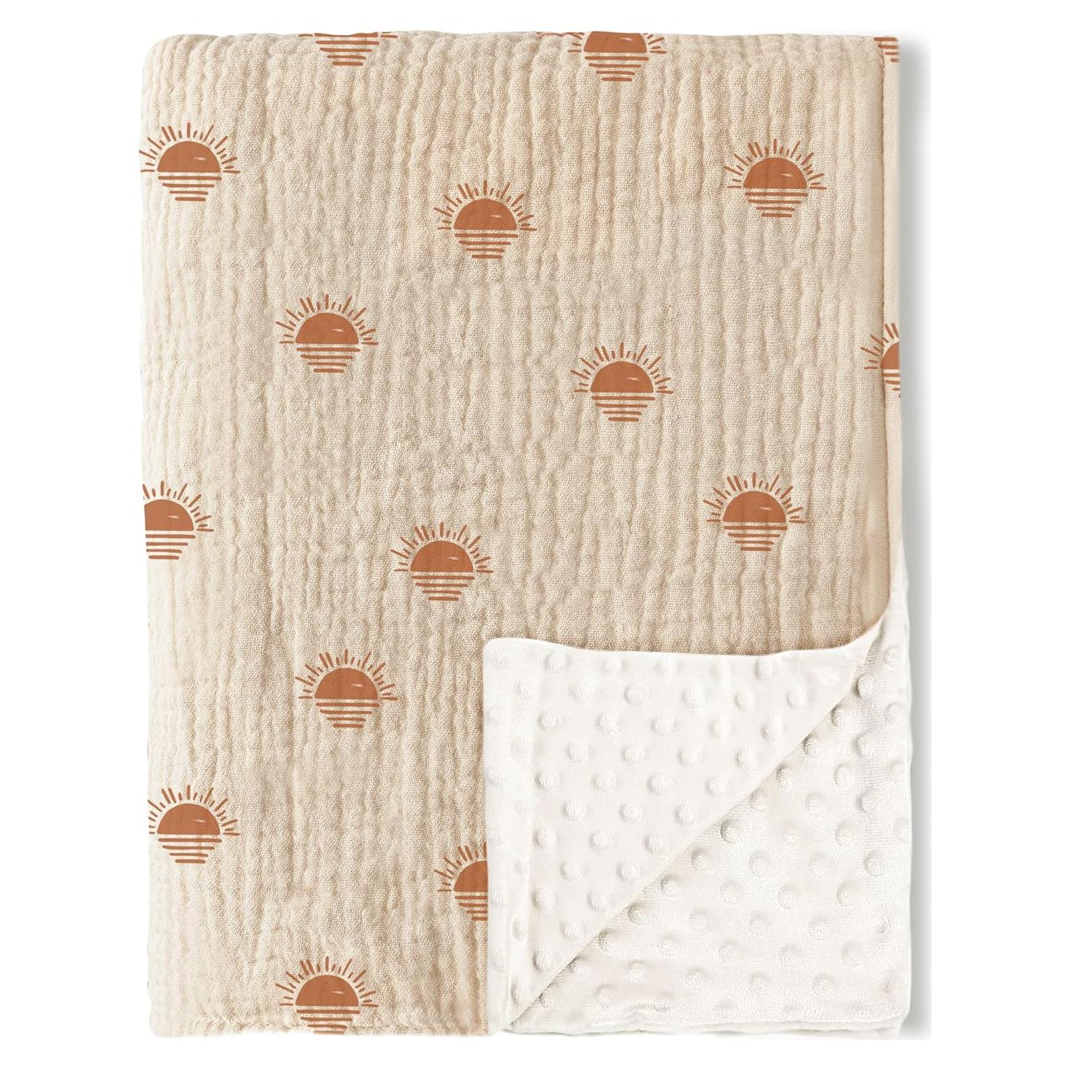 Manta para Bebé Konssy 76x102 cm Algodón Muselina y Felpa