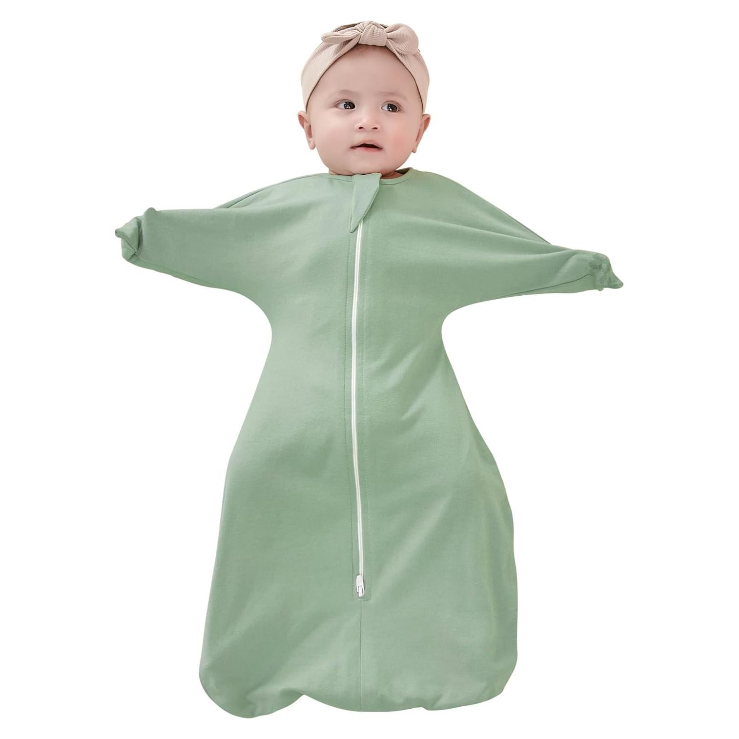 Saco de Sueño ZIGJOY Transición 1.0 Tog Algodón 6-12 Meses Verde