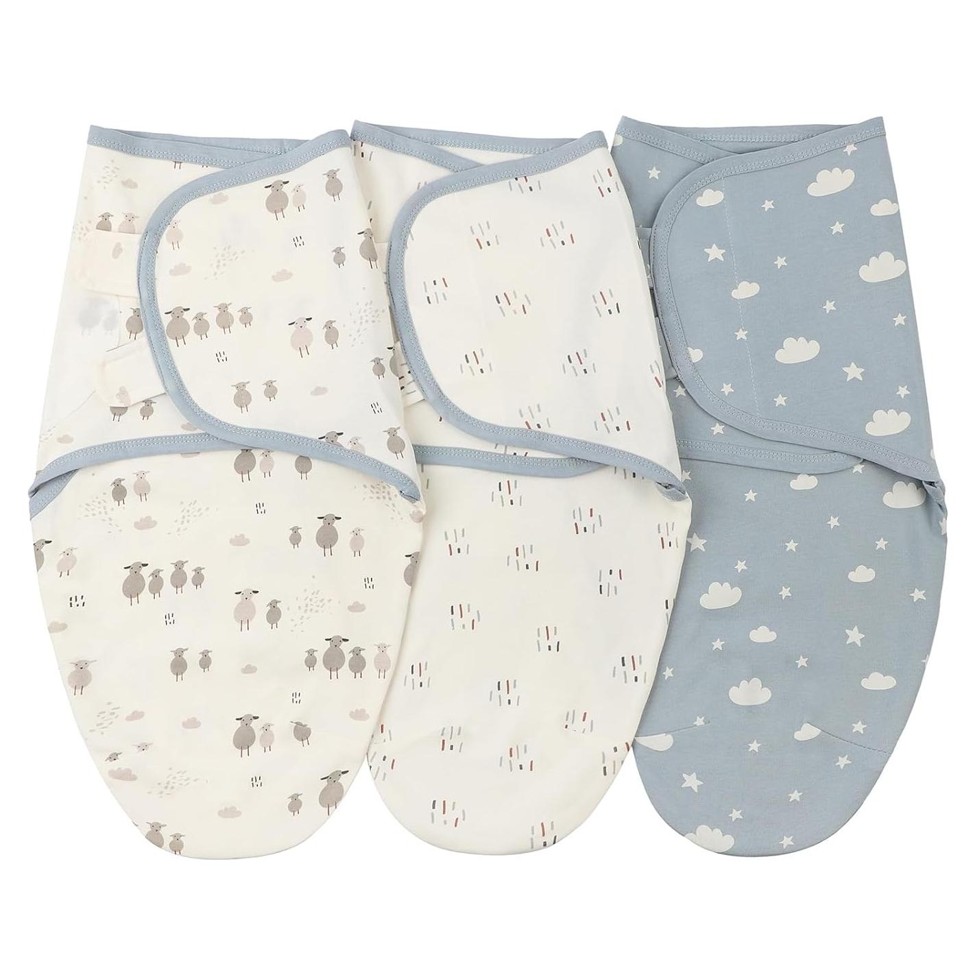 Sacos de Arrullo Insular 100% Algodón 3 Piezas Oveja y Nube
