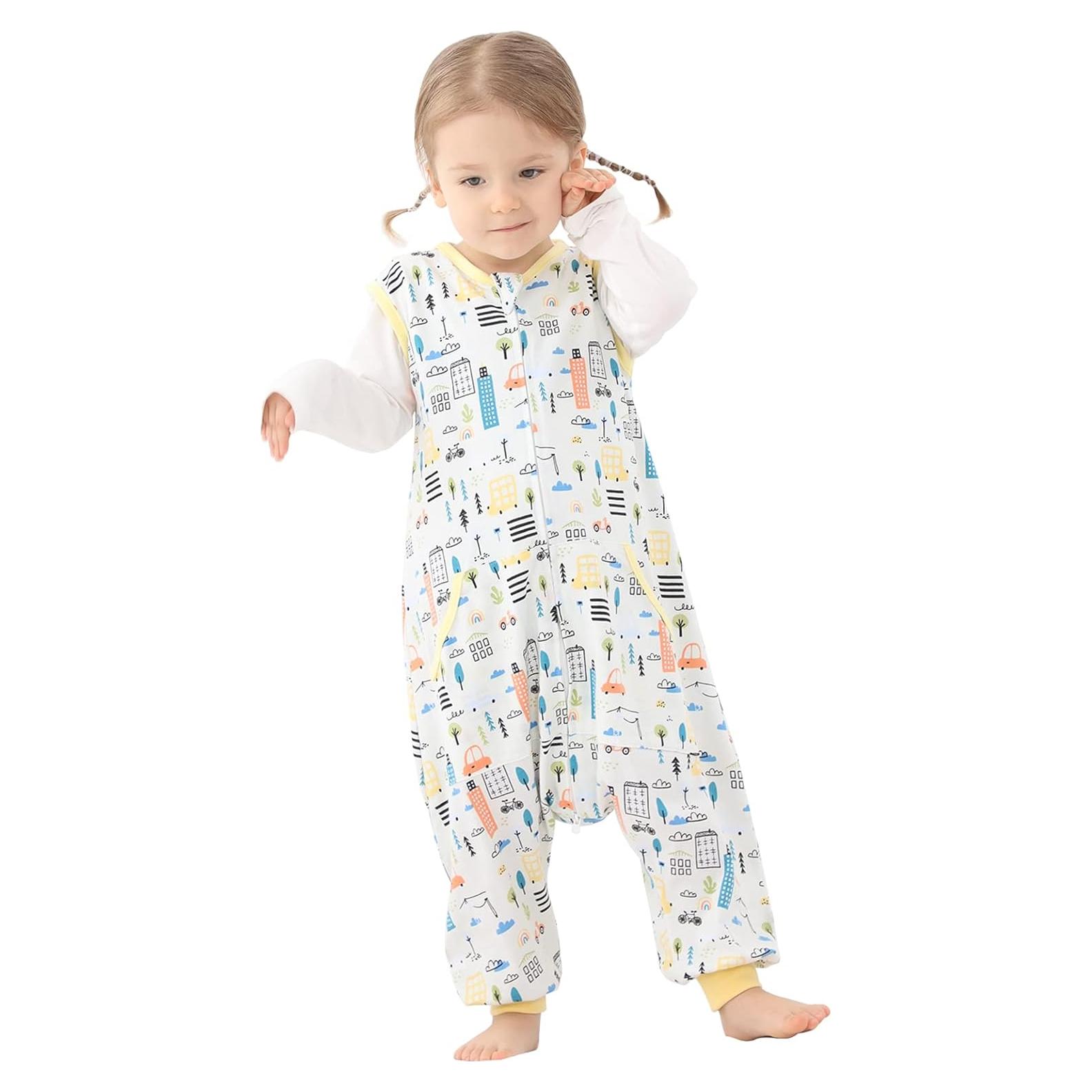 Saco de Sueño HOMEAL 2T-3T Algodón para Niños con Piernas