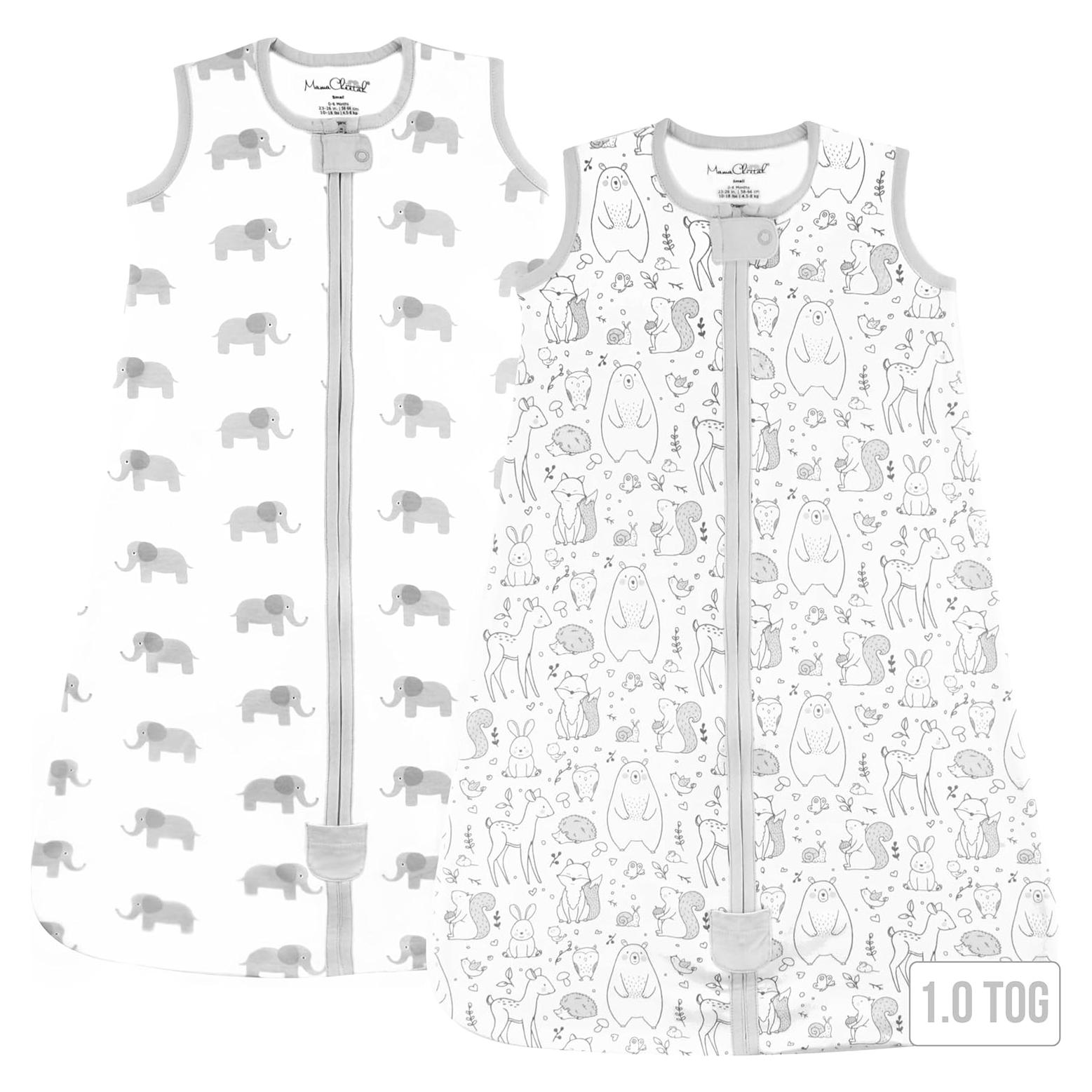 Saco de Sueño Bebé 1.0 TOG Algodón Orgánico Paquete de 2