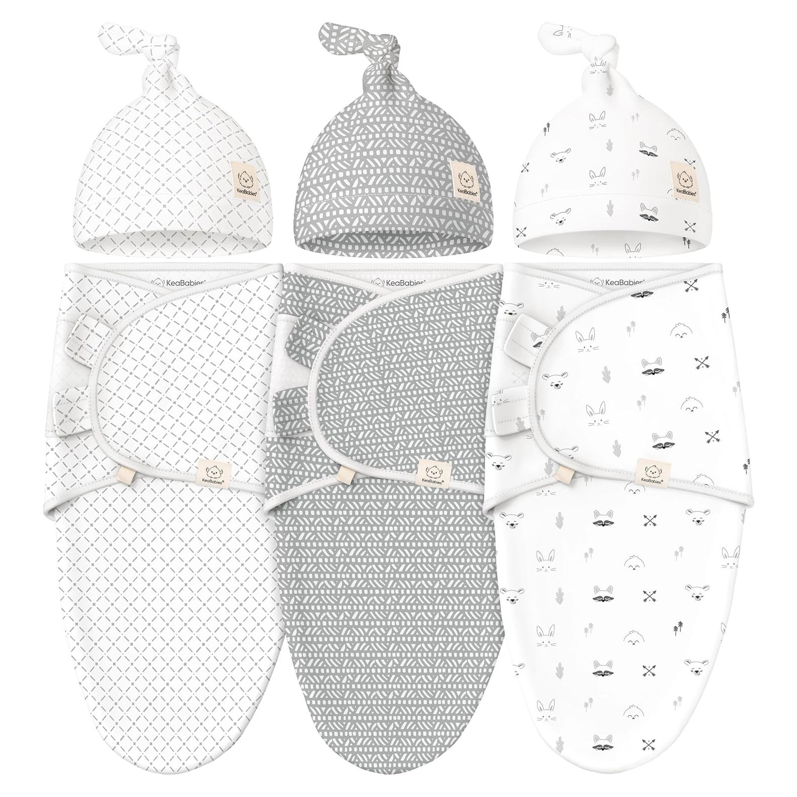 KeaBabies Manta Soothe Orgánica con Gorro para Bebés 0-6 Meses