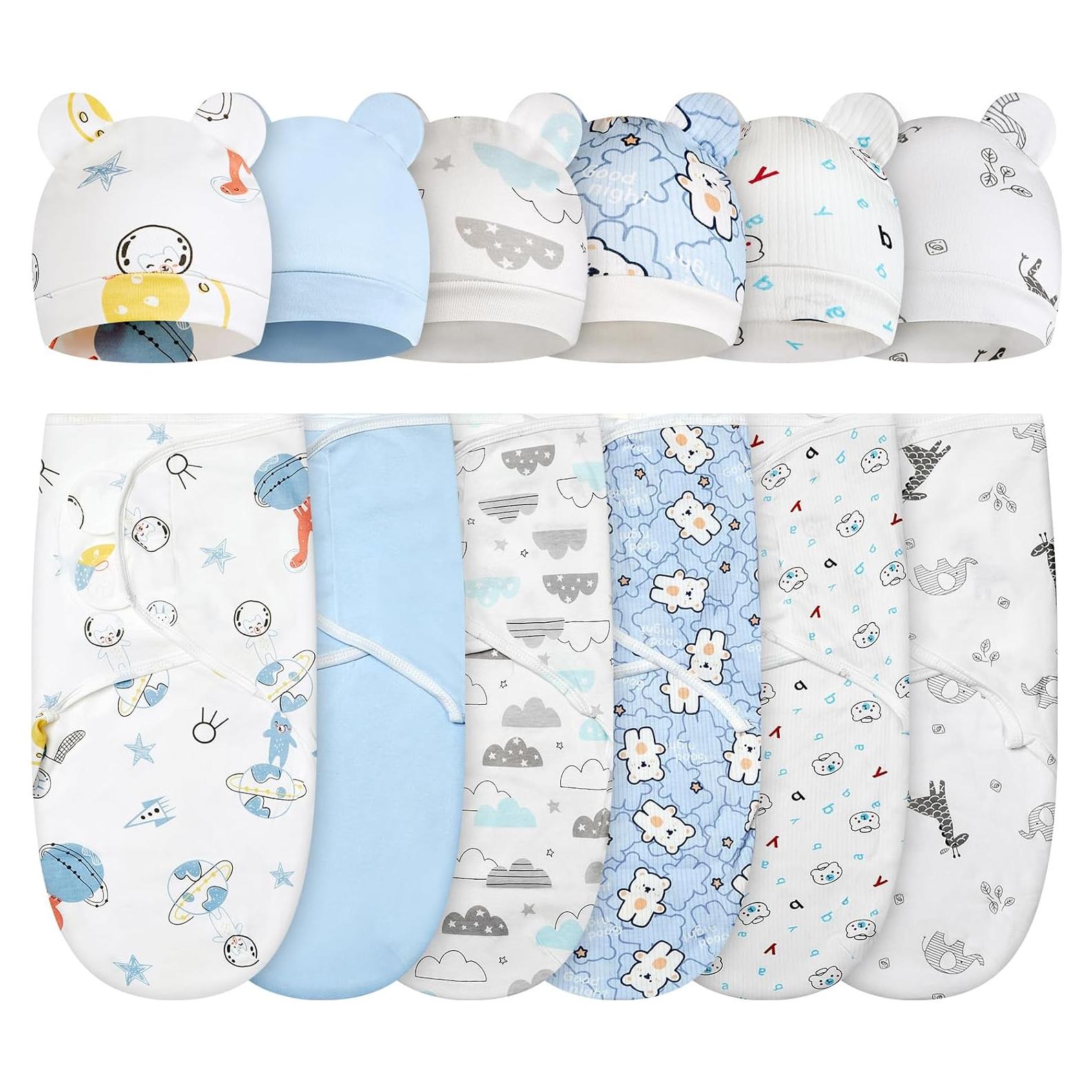 Paquete de 6 Mantitas de Envolver Bebé Ramede Algodón 73x50cm