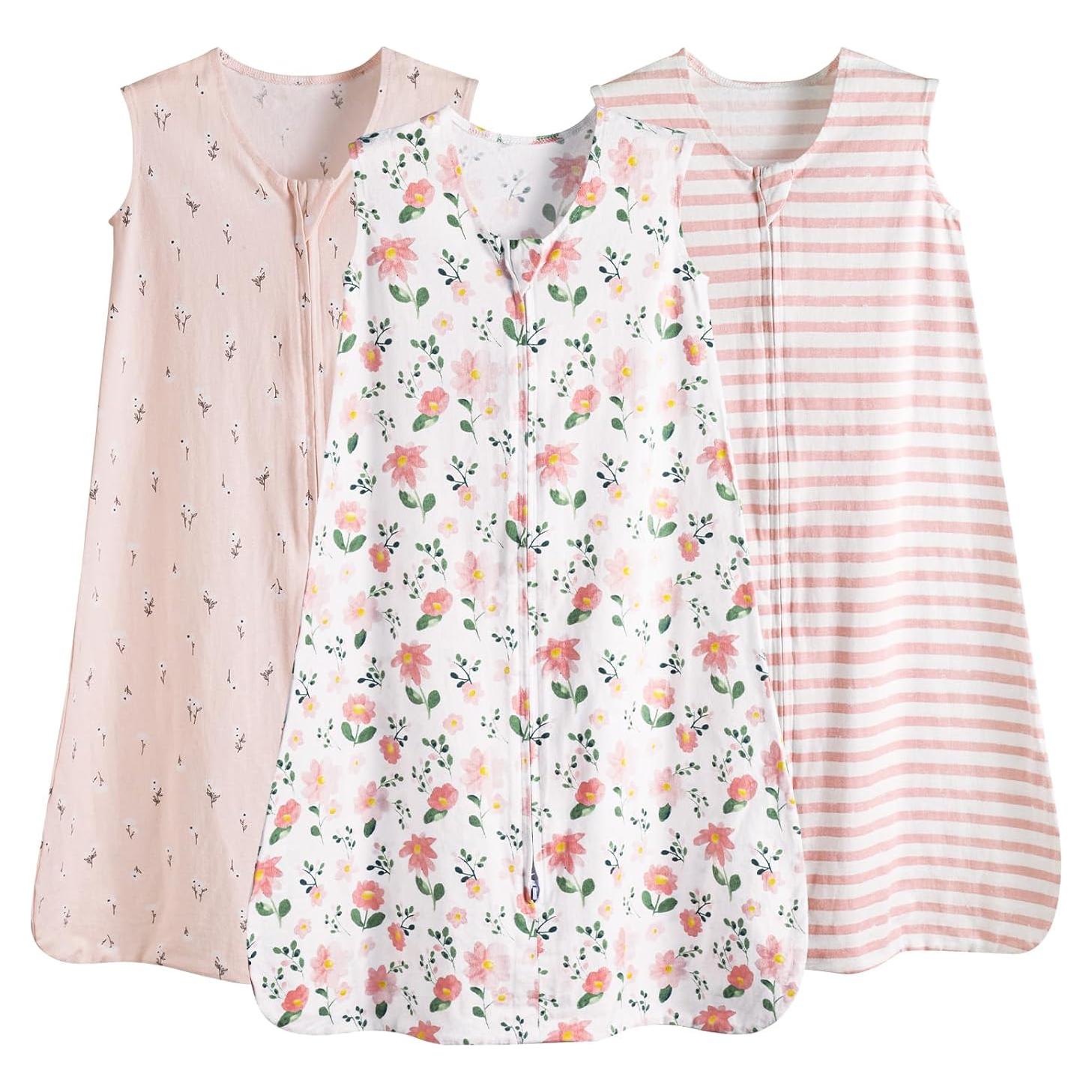 Saco de Sueño PHF Floral Rosa 100% Algodón Orgánico 18-24 Meses