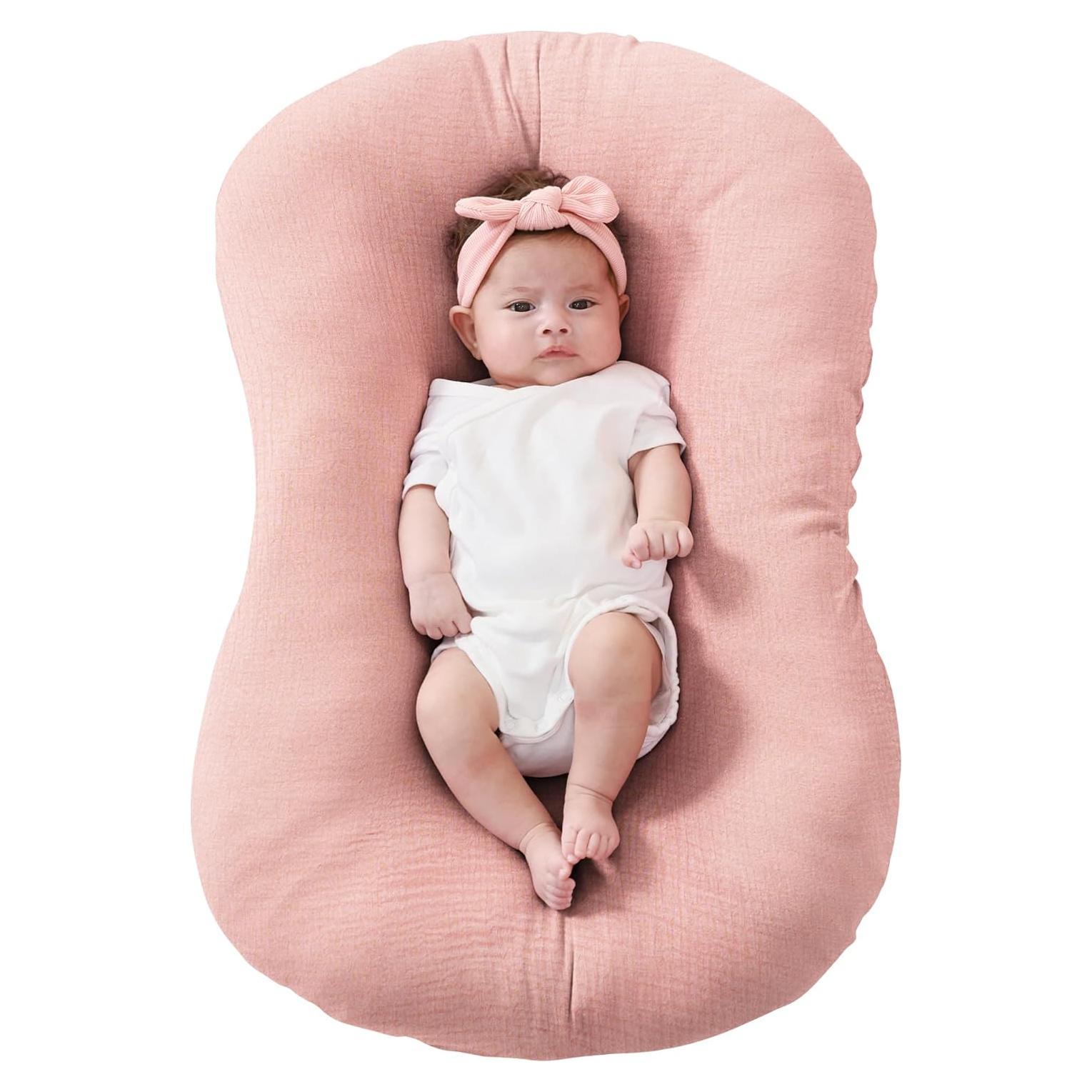 FUNUPUP Funda de Muselina para Lounger de Bebé Rosa 85x52.5cm