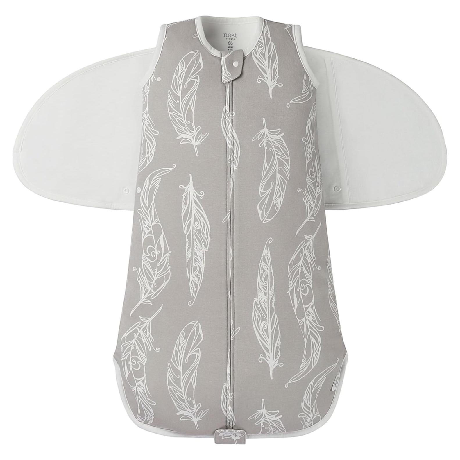 Saco de Sueño Algodón Orgánico 0-6M Gris Pluma 1.0 TOG