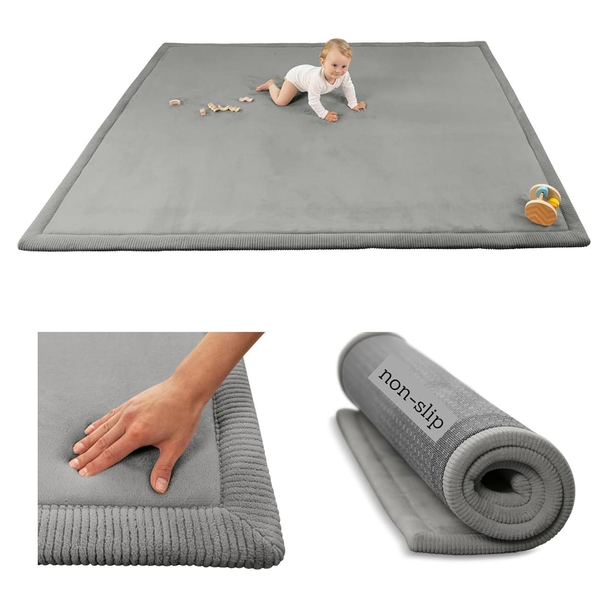 Alfombra de Juego Hakuna Matte 152x203 cm Gris Oscuro Antideslizante