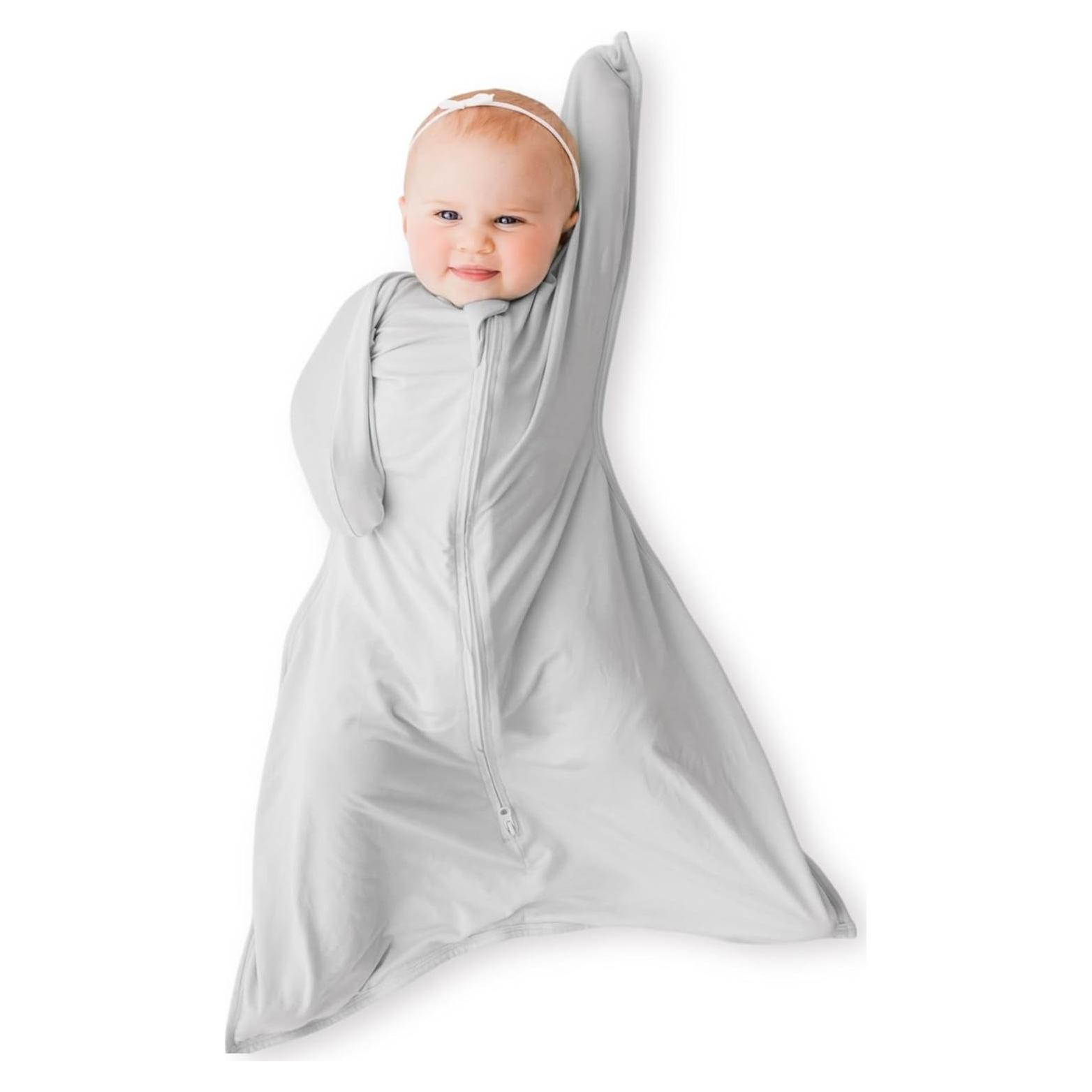 Manta Swaddle Bebé Bebon Butterfly - Gris Acogedor, 6-12 Meses