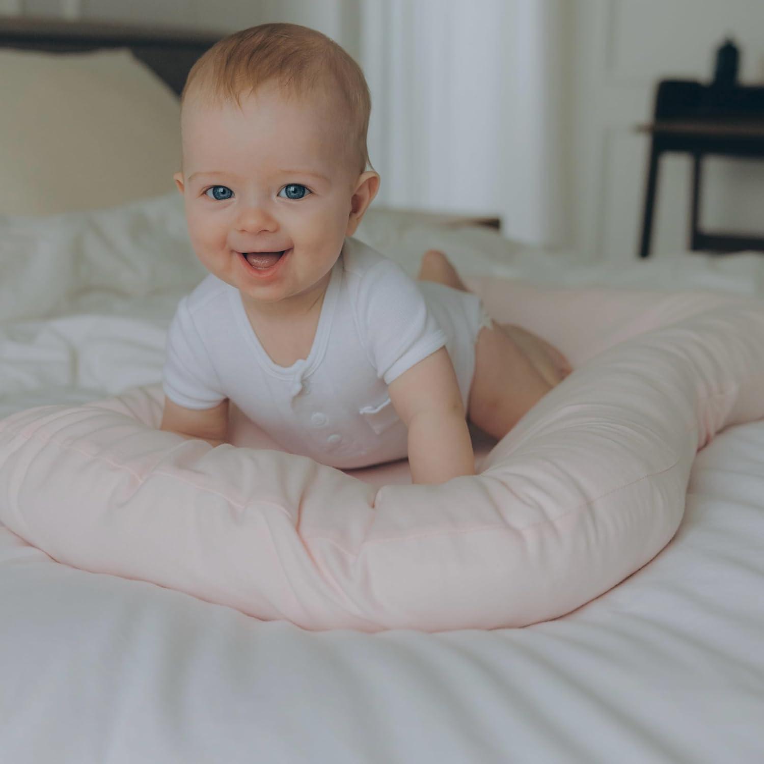 Cuna Aila + Aiden de Algodón Orgánico Rosa - Portátil y Ajustable