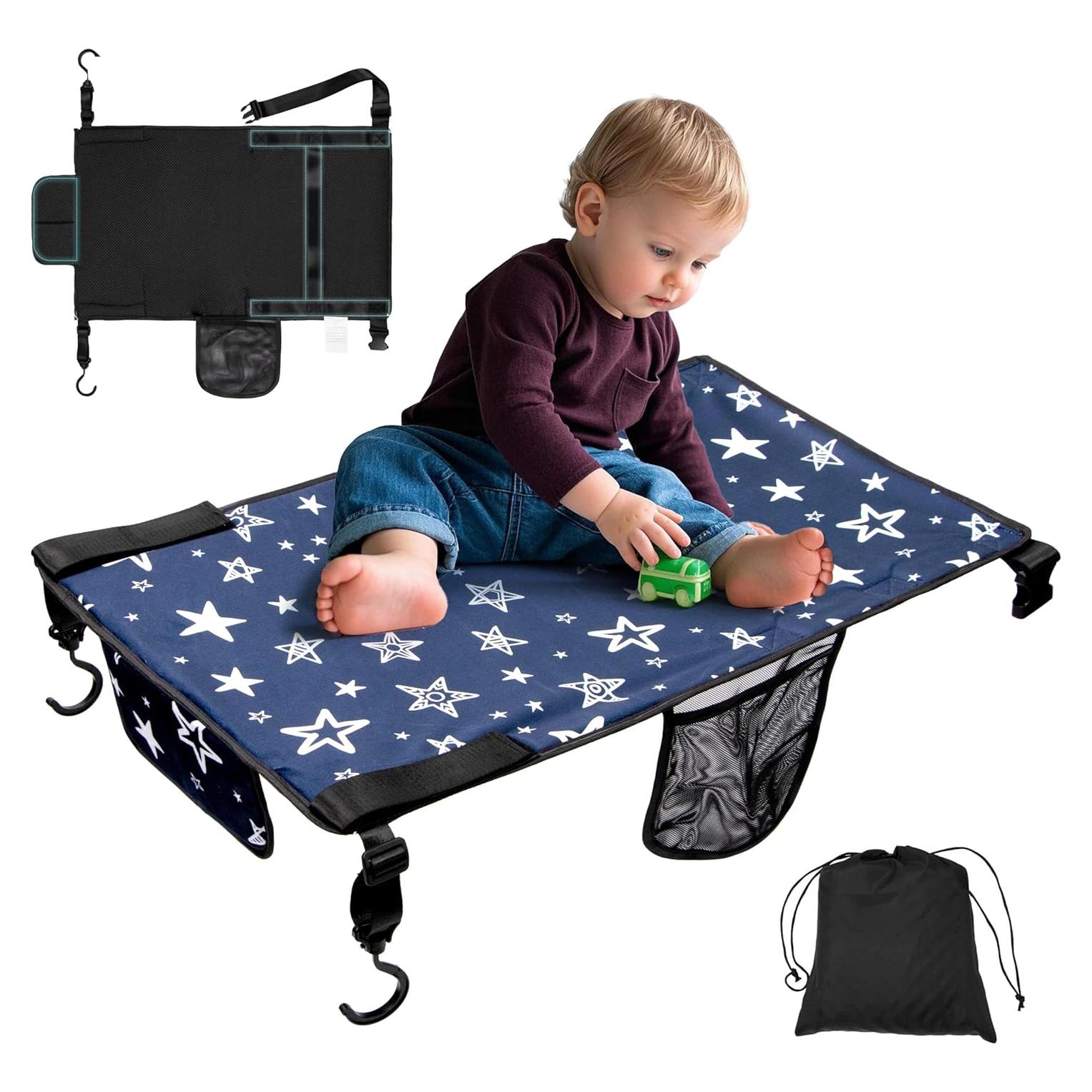 Cama de avión para niños TinlyFinly, hamaca portátil antideslizante