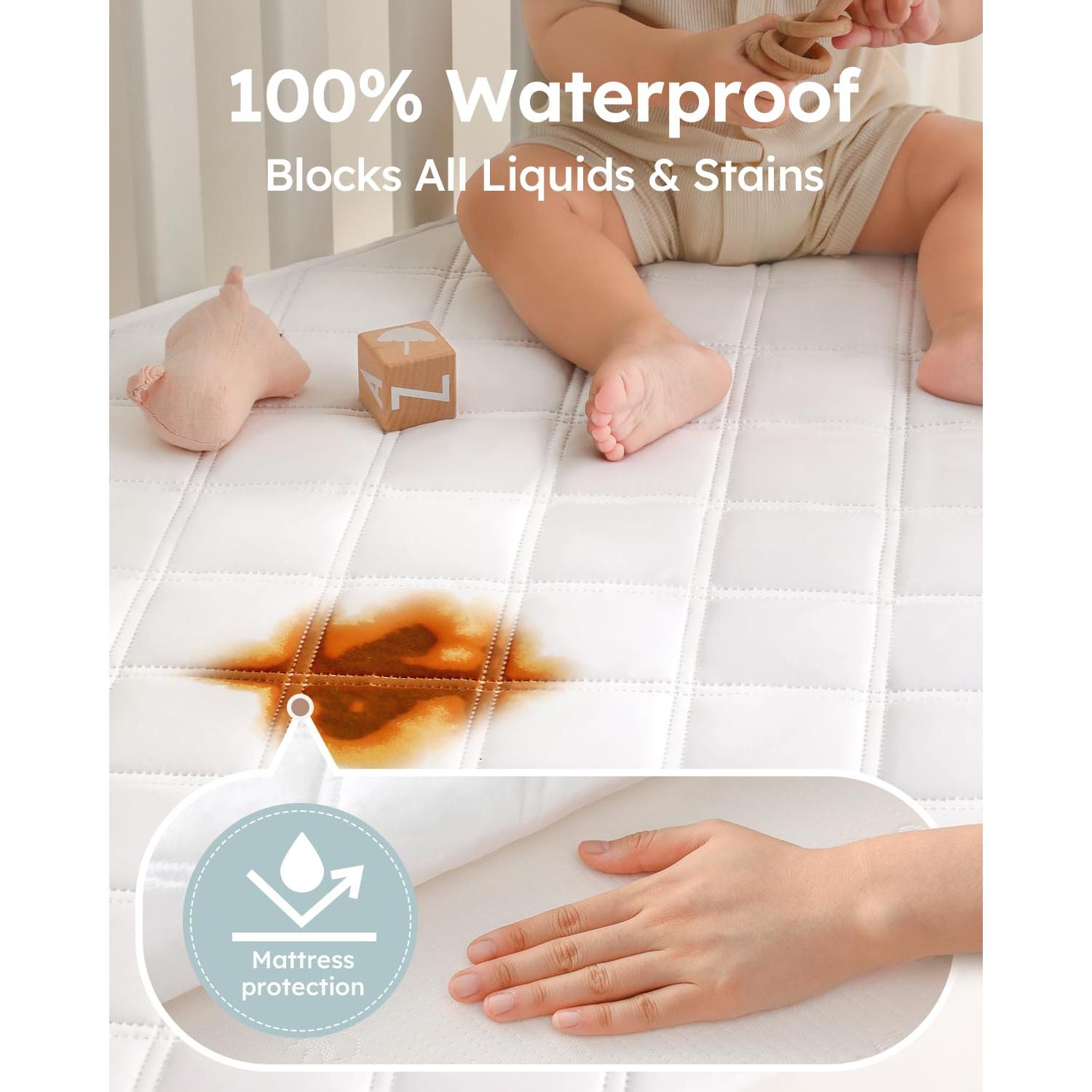 Protector de Colchón Impermeable Yoofoss para Cuna 132x71cm