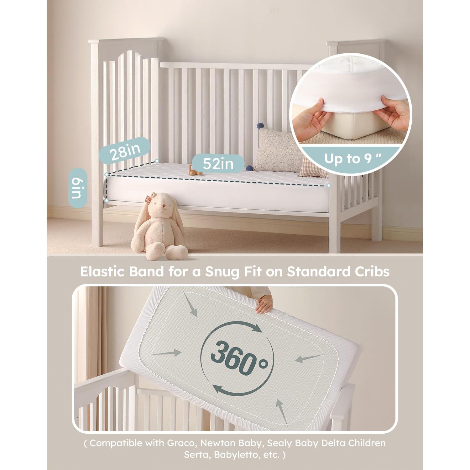 Protector de Colchón Impermeable Yoofoss para Cuna 132x71cm