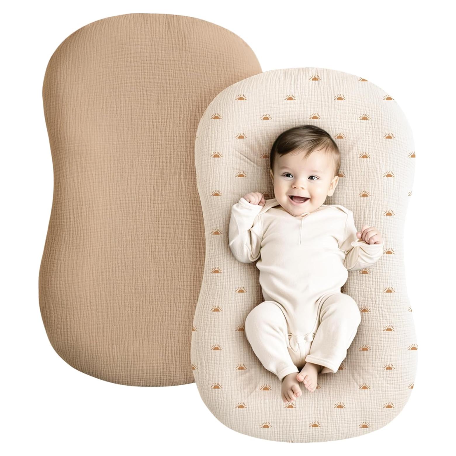 Cubierta de Lounger para Bebé Konssy 2 Pack 100% Algodón Muselina