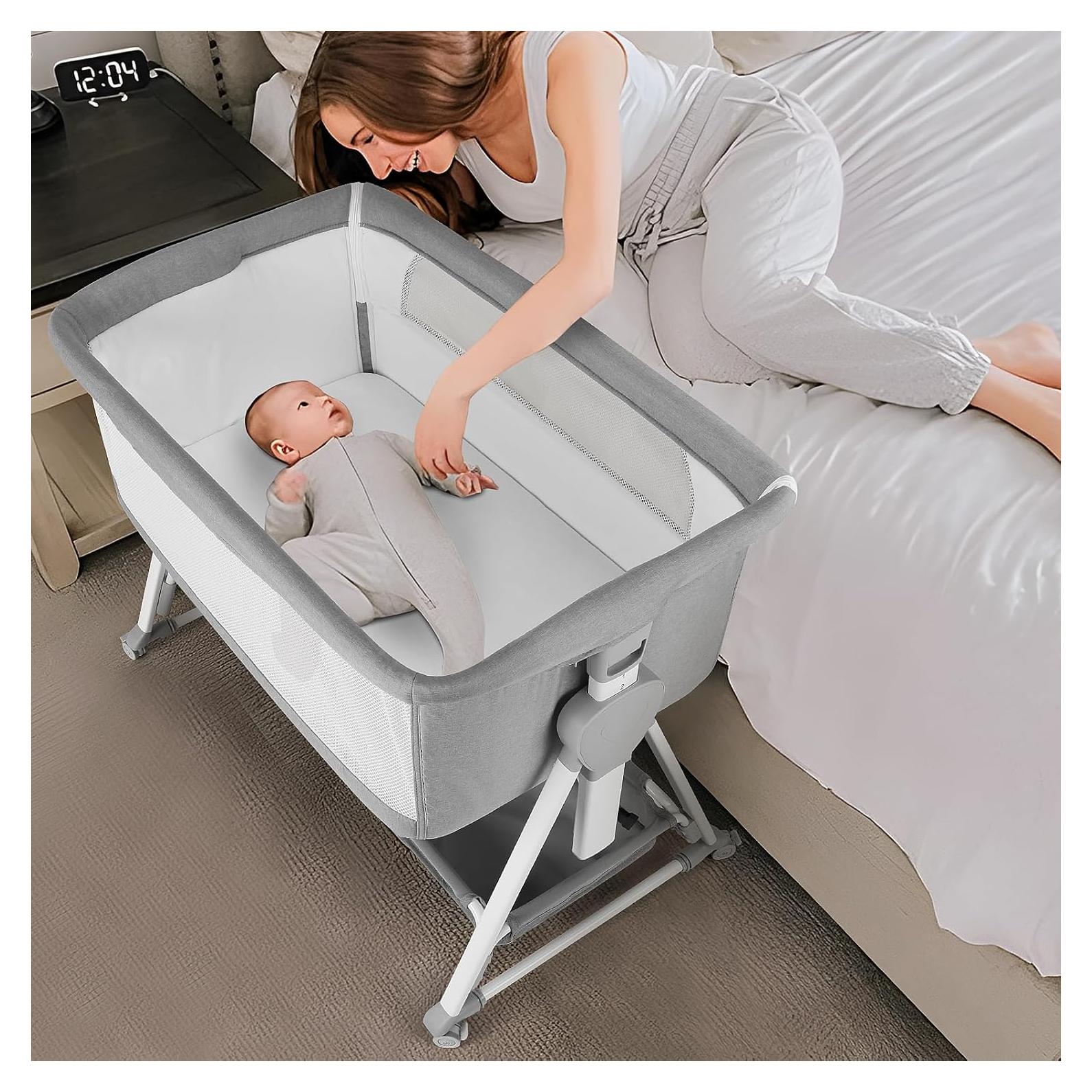 Cuna de Lado Cowiewie P-800L Ajustable 7 Alturas Gris