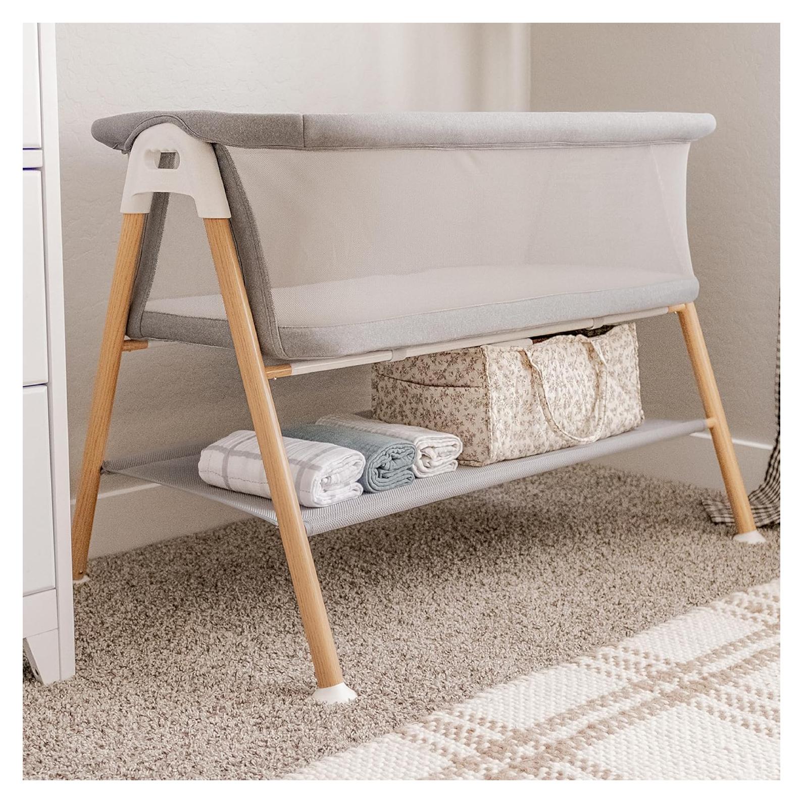 Cuna Esencial Newton Gris con Colchón Transpirable 98.4x67.3cm