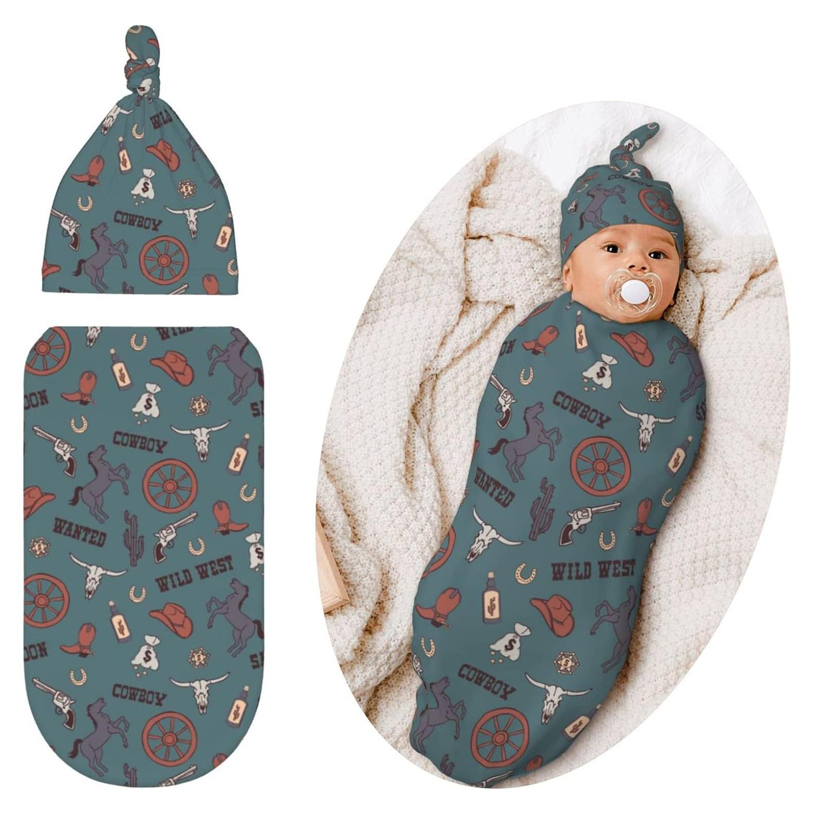 Manta de Arrullo para Bebé Qwalnely con Sombrero 0-6 meses