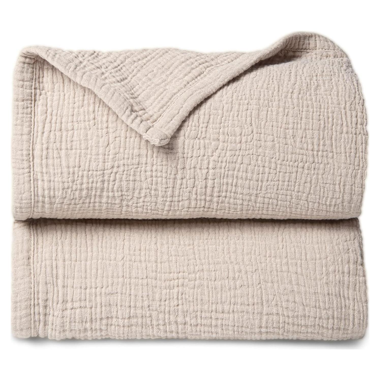 Manta de Muselina Lulumoon 119x119 cm Algodón Marfil