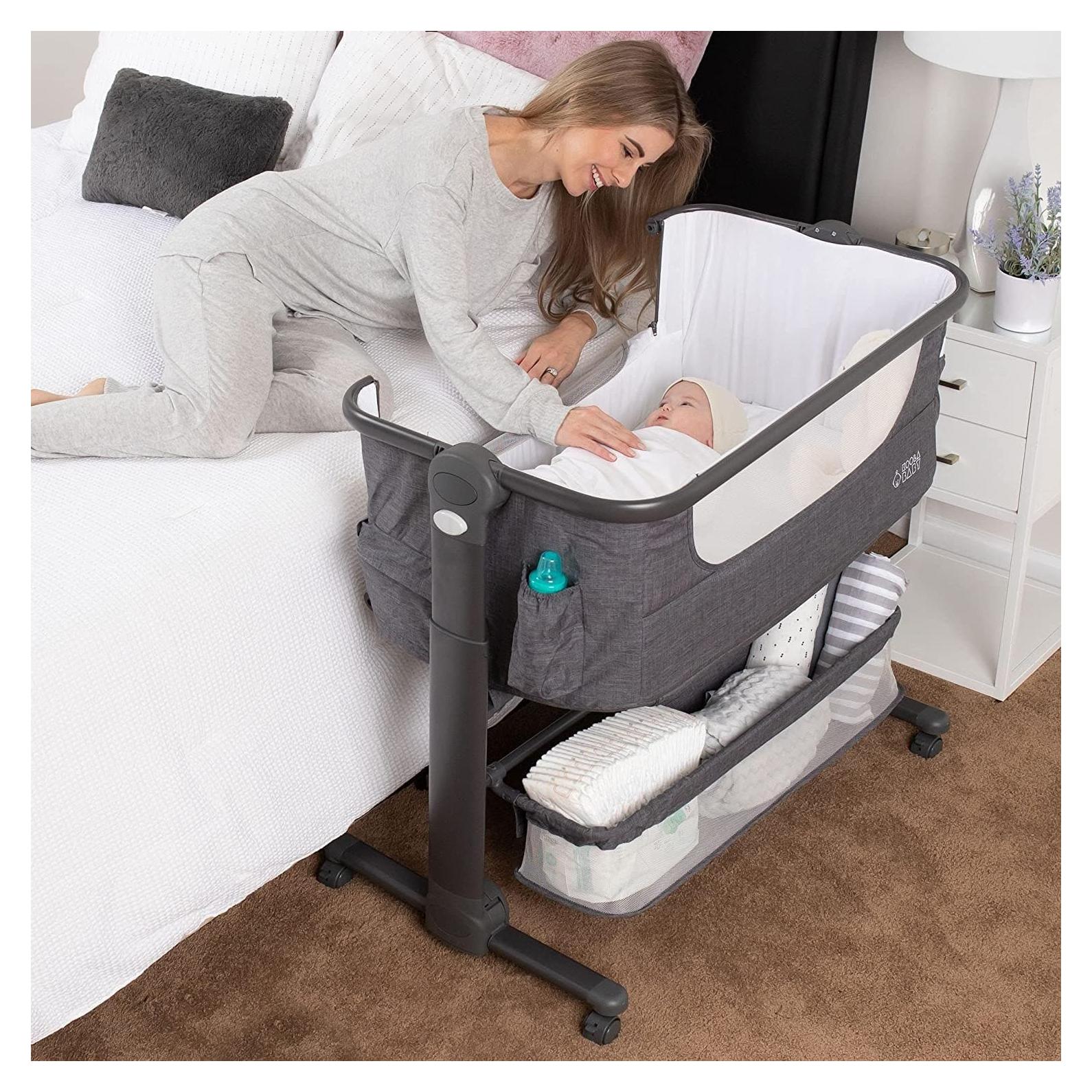 Cuna para Bebés KoolerThings Gris, Plegable y Lateral 4 en 1