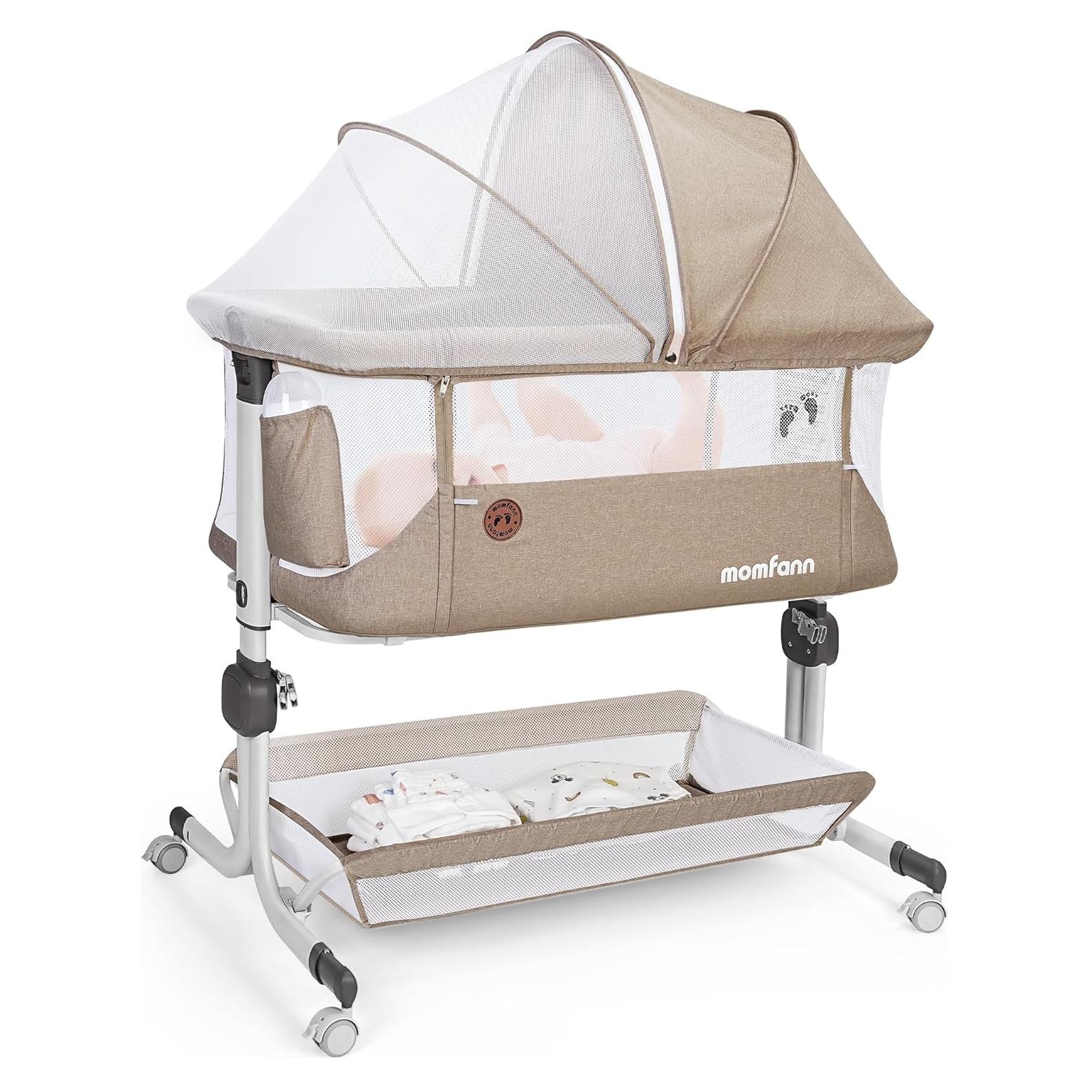 Cuna de Lado Mejorada MOMFANN Camel con Malla y 6 Alturas