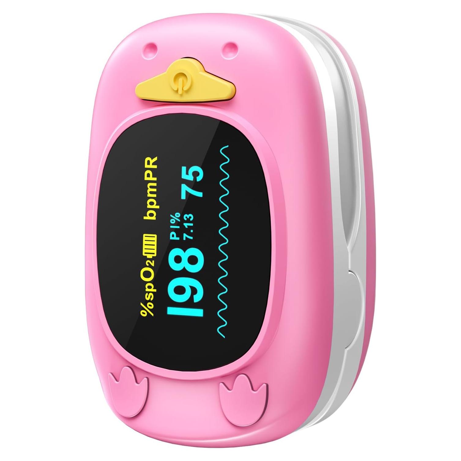 Oxímetro de Pulso Infantil HealthTree JKS50A Rosa, OLED