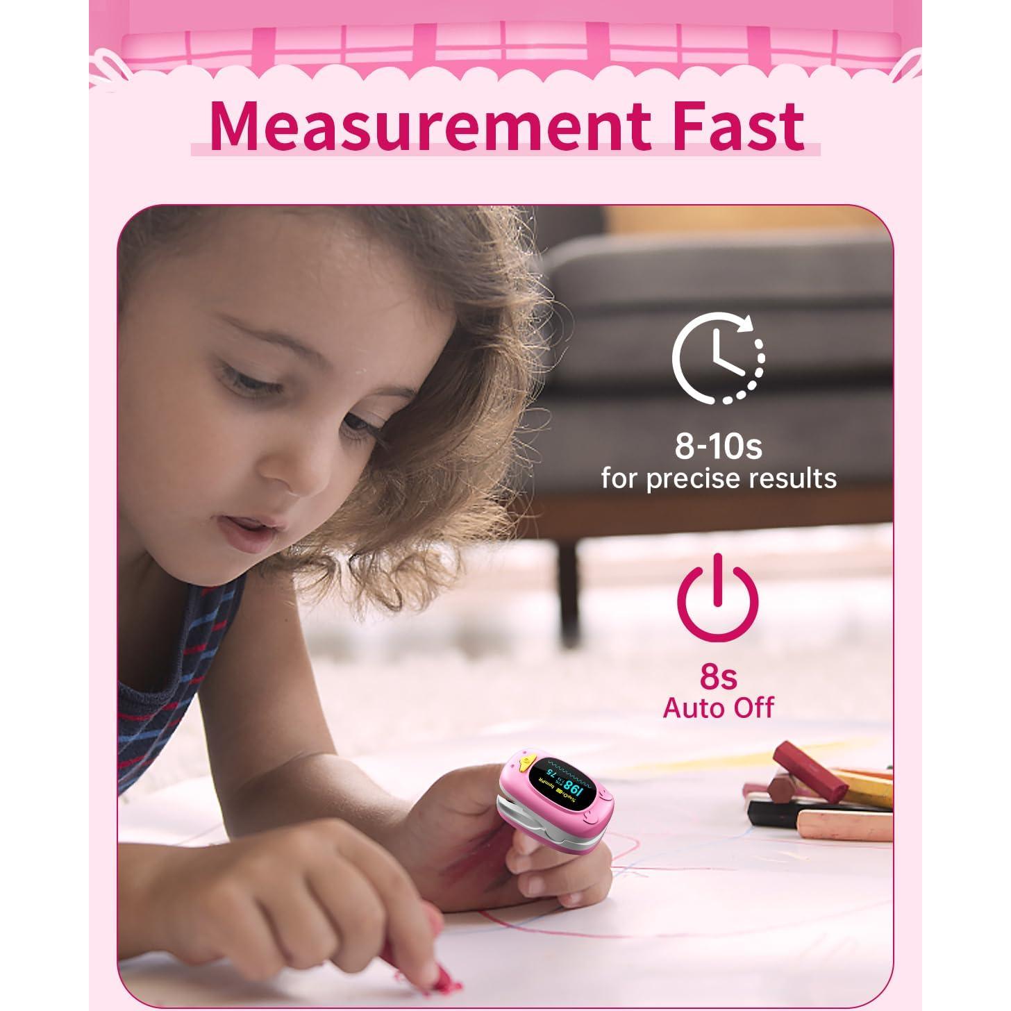 Oxímetro de Pulso Infantil HealthTree JKS50A Rosa, OLED