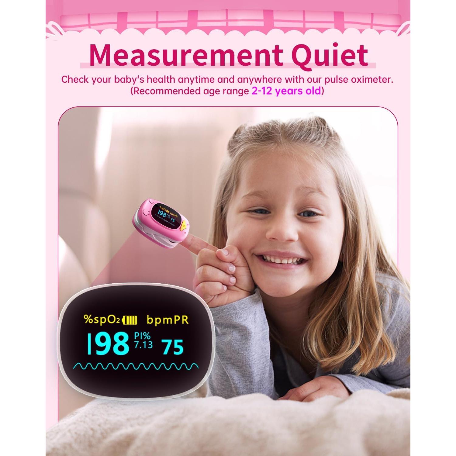 Oxímetro de Pulso Infantil HealthTree JKS50A Rosa, OLED