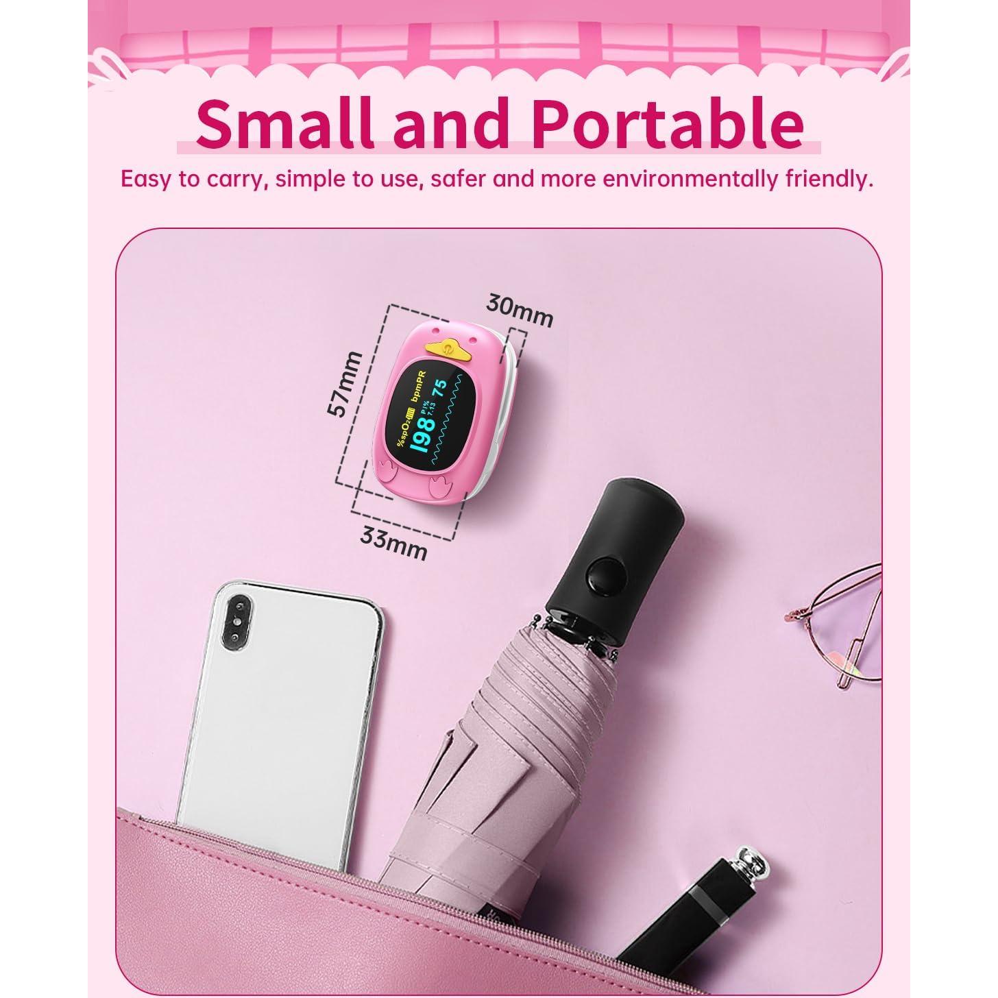 Oxímetro de Pulso Infantil HealthTree JKS50A Rosa, OLED