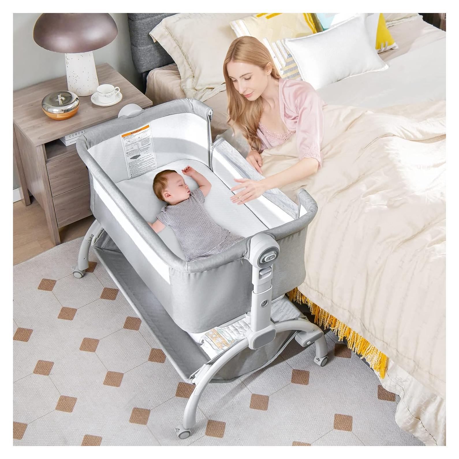 Cuna 3 en 1 INFANS para Bebés Plegable y Ajustable Gris