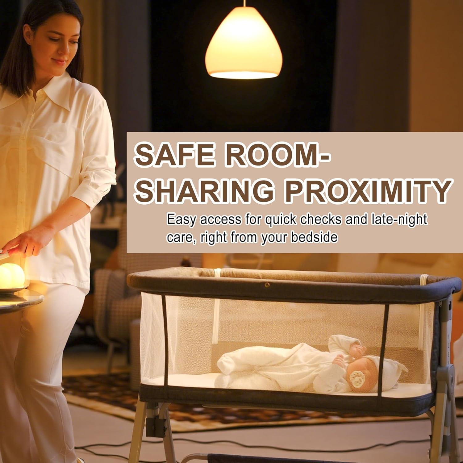 Cuna de lado para bebé Donpemu 3 en 1 ajustable negra