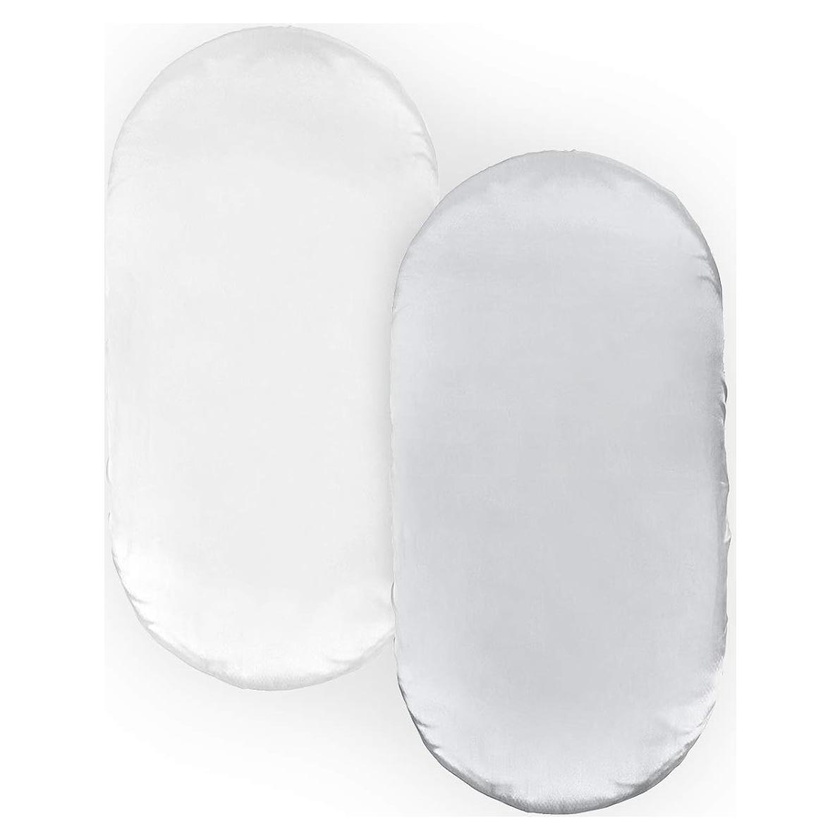 Sábanas de Cuna Pro Goleem de Satén 2 Piezas Blanco y Gris