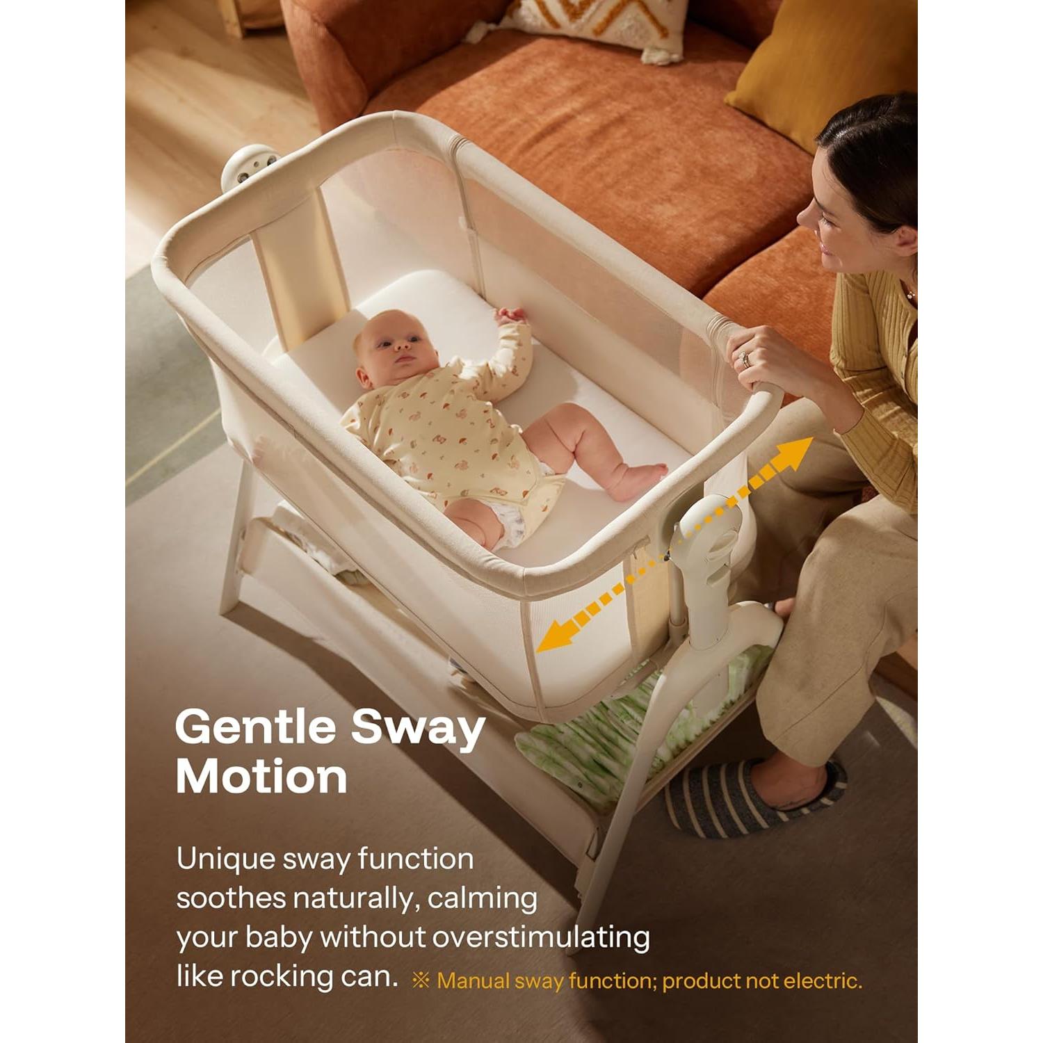 Cuna Balanceadora HARPPA 3 en 1 con Colchón y Malla Transpirable