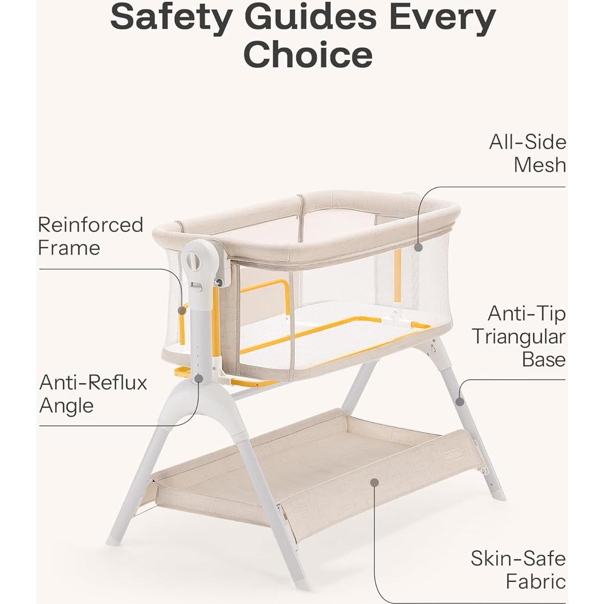 Cuna Balanceadora HARPPA 3 en 1 con Colchón y Malla Transpirable