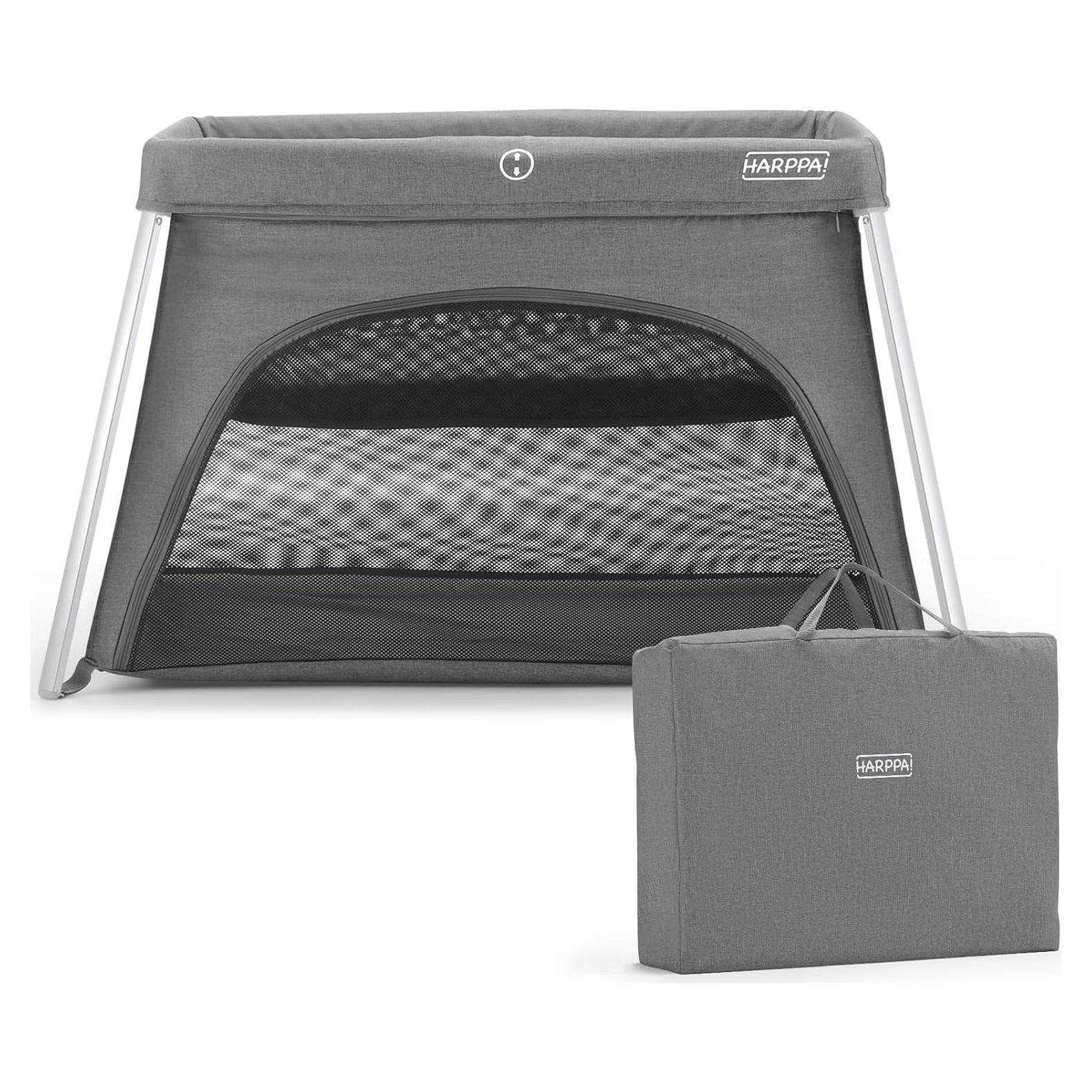 Cuna de viaje HARPPA 3 en 1 portátil plegable gris