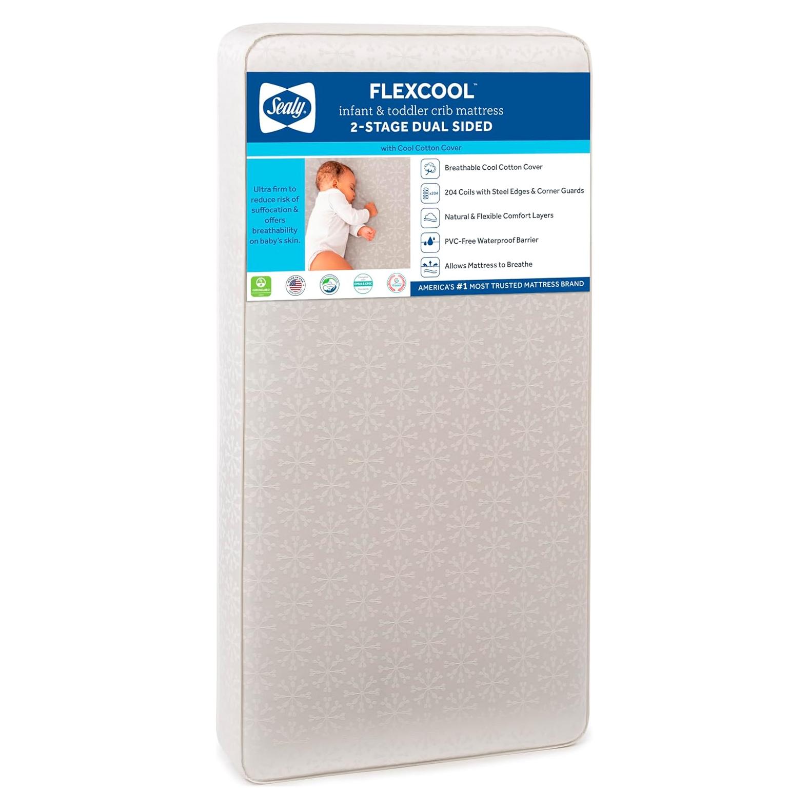 Colchón para Cuna Sealy Baby Flex Cool 2 Etapas 132x71 cm