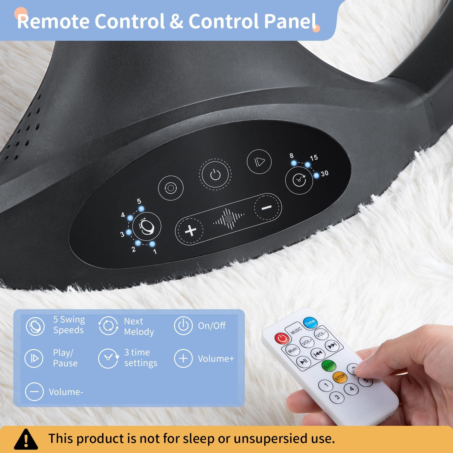 Columpio Eléctrico para Bebés LAREX 5 Velocidades y Bluetooth