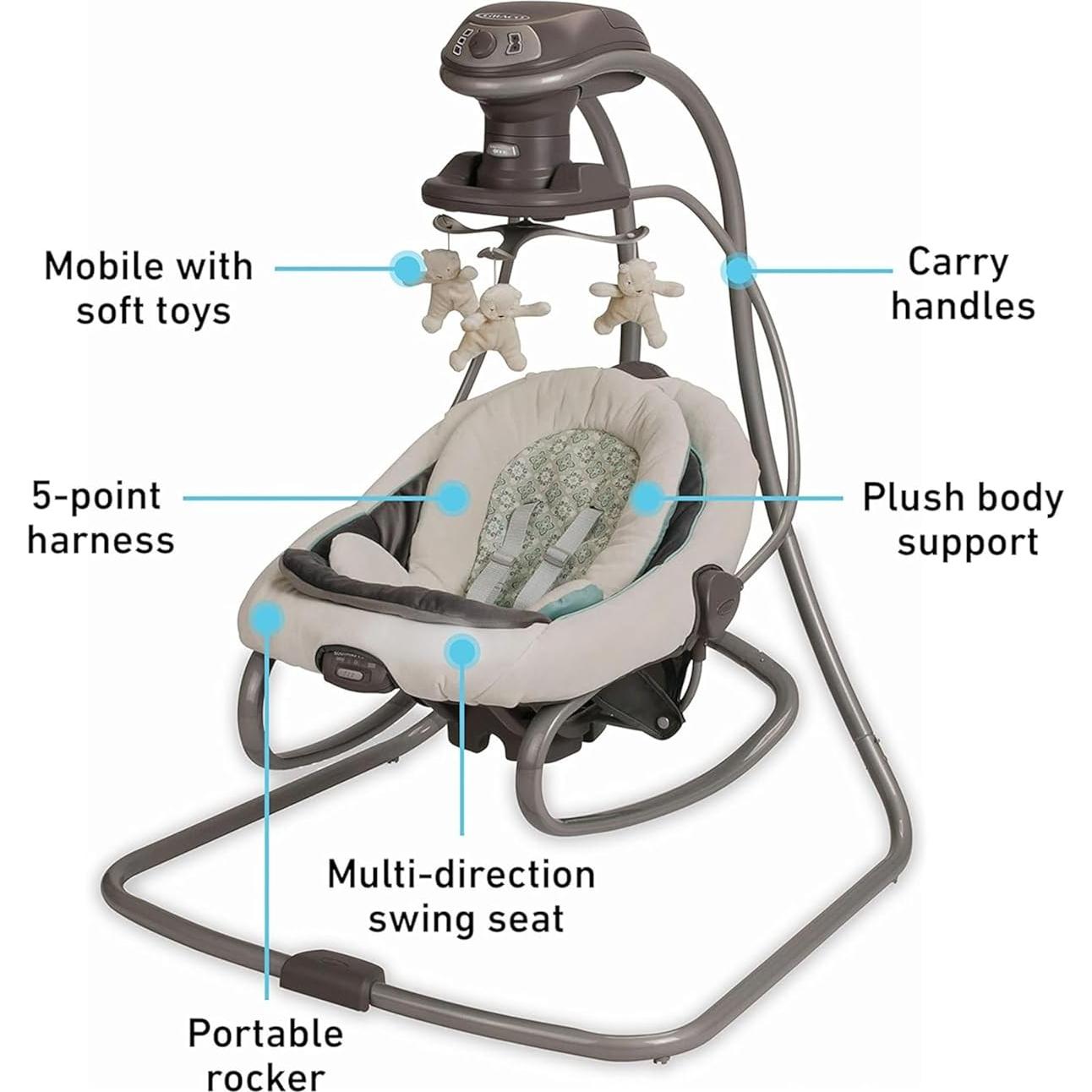 Columpio y Rocker Graco DuetSoothe Winselt 6 Velocidades