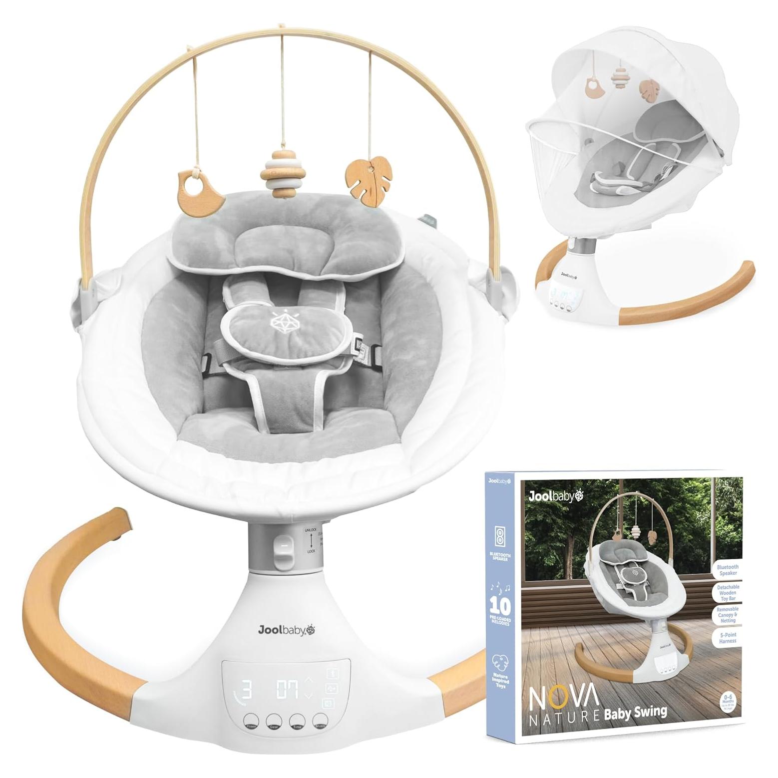 Columpio Eléctrico para Bebés Jool Baby Nova Nature Gris