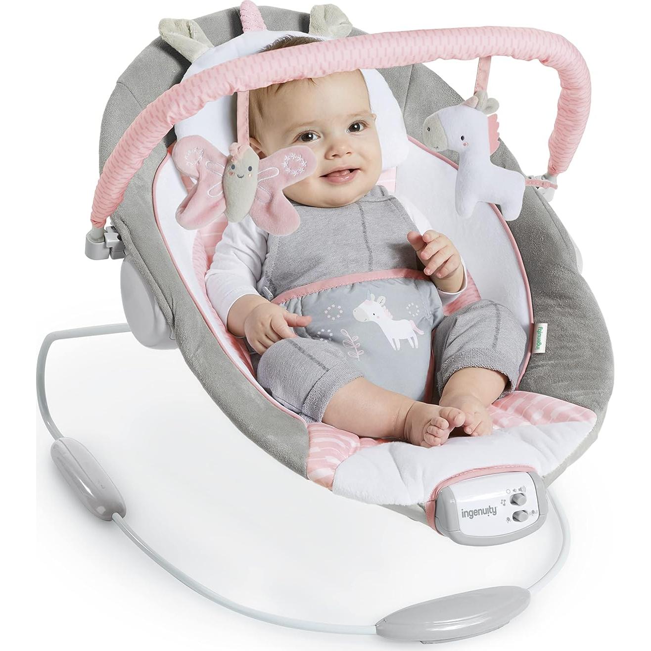 Bouncer Calmante Ingenuity Flora Unicornio 0-6 Meses 9 kg