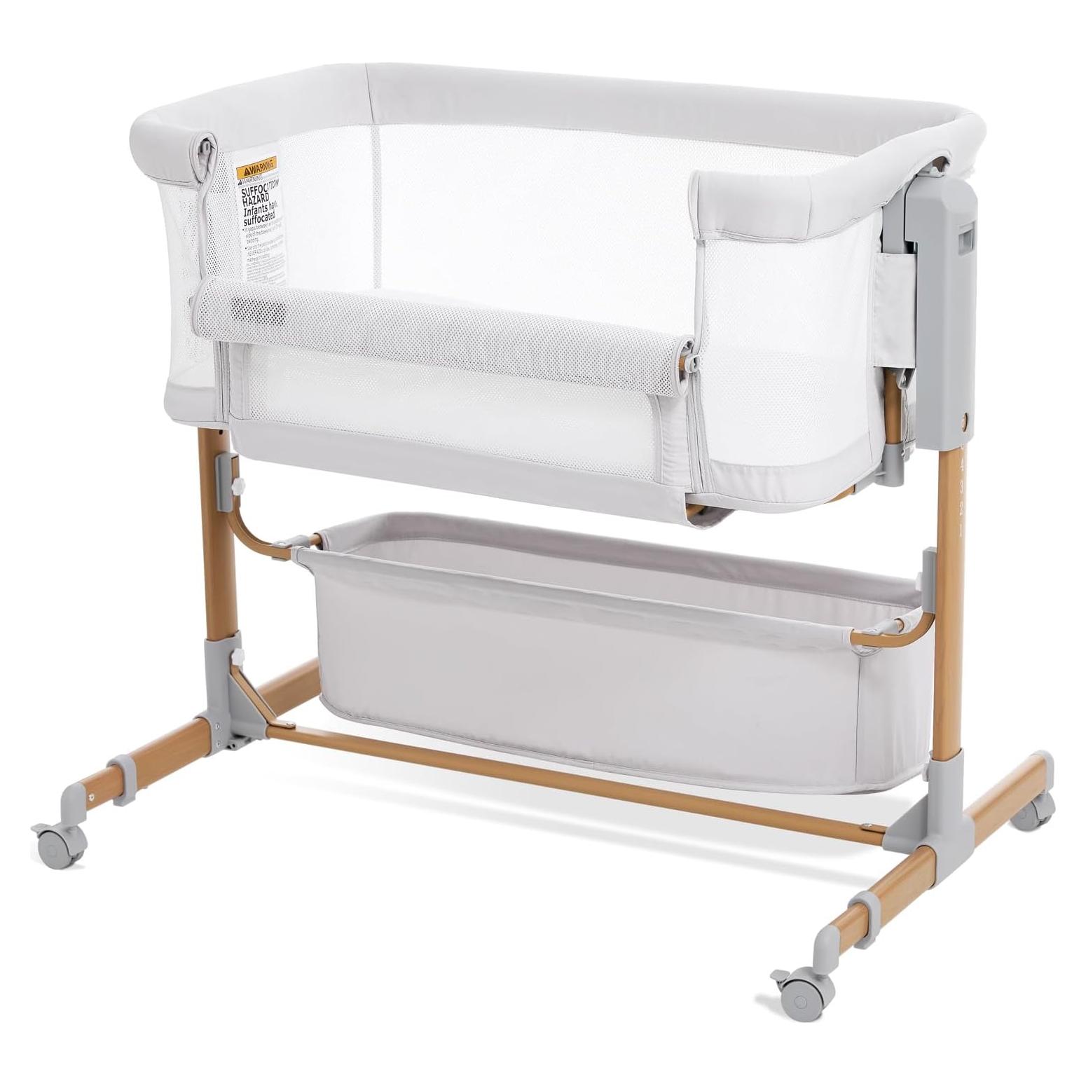 Cuna Lateral 3-en-1 Taylengrow Blanca Ajustable 6 Niveles