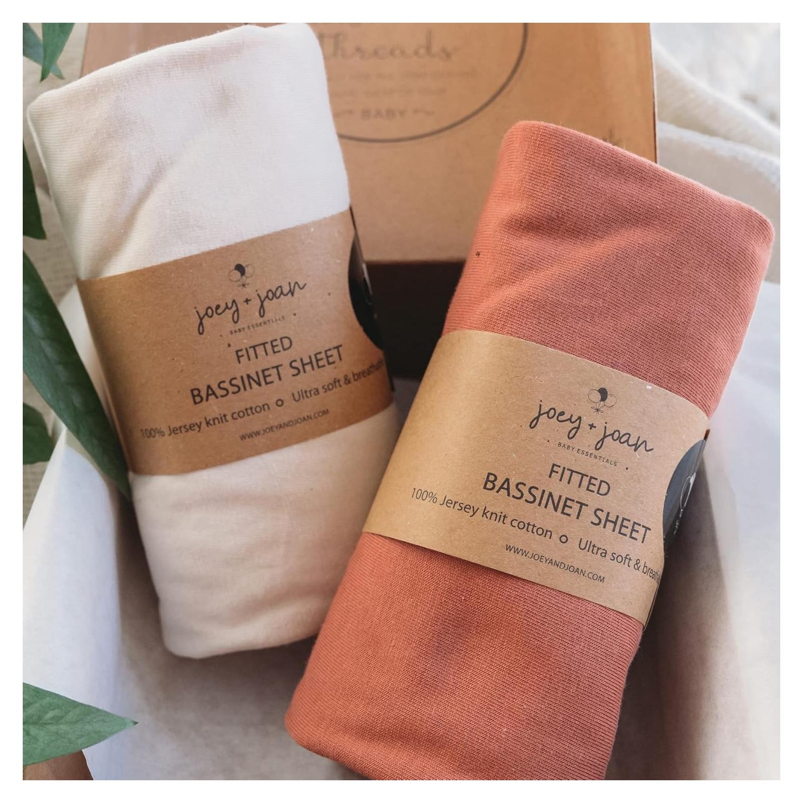 Sábanas para Cuna Joey + Joan 100% Algodón Beige y Oxido - 2 Piezas
