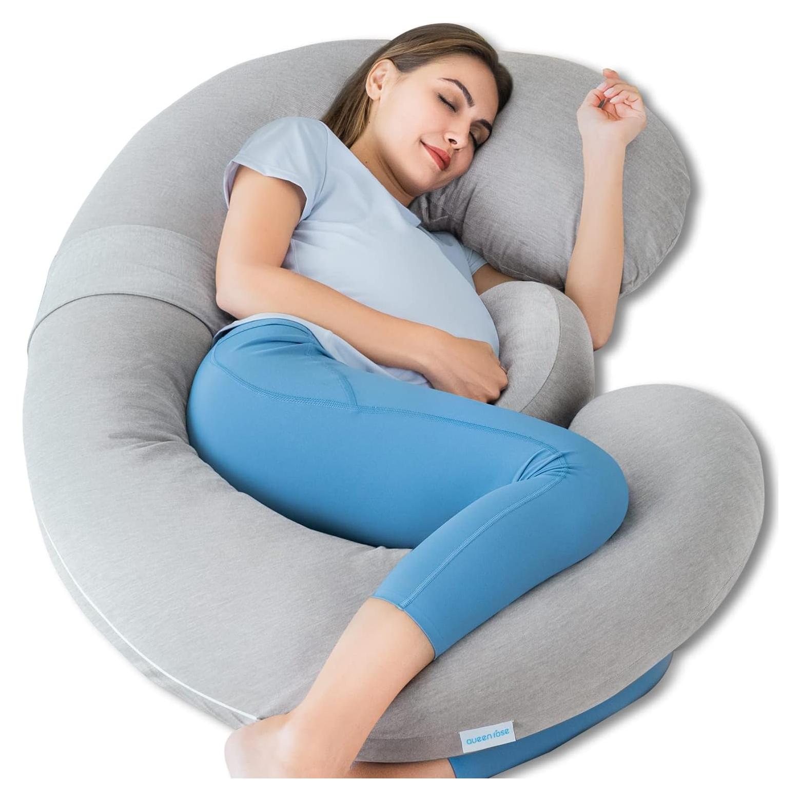 Almohada de Embarazo QUEEN ROSE 152.4 cm Ergonomica Gris